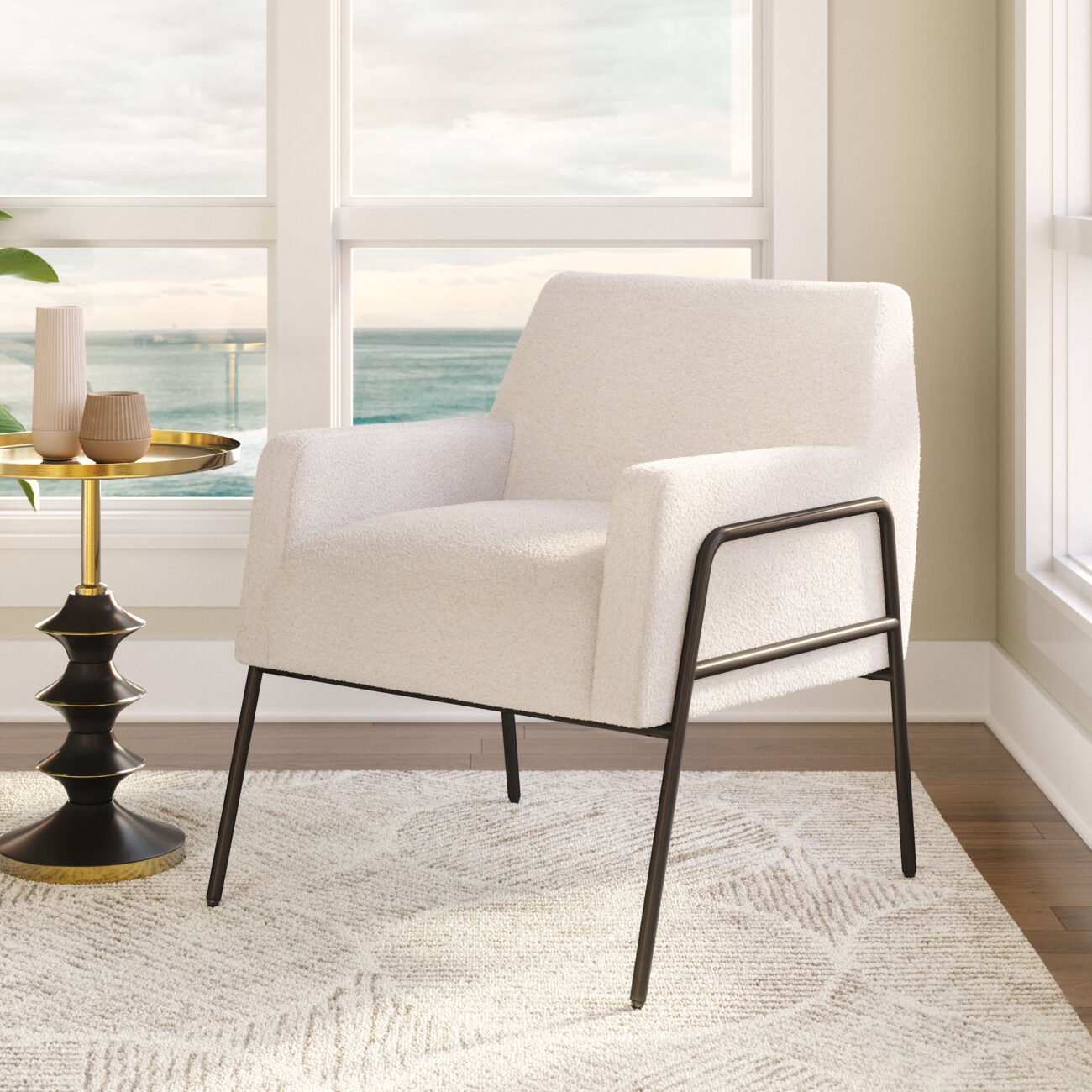 Charleston Accent Chair Cream - Image 2