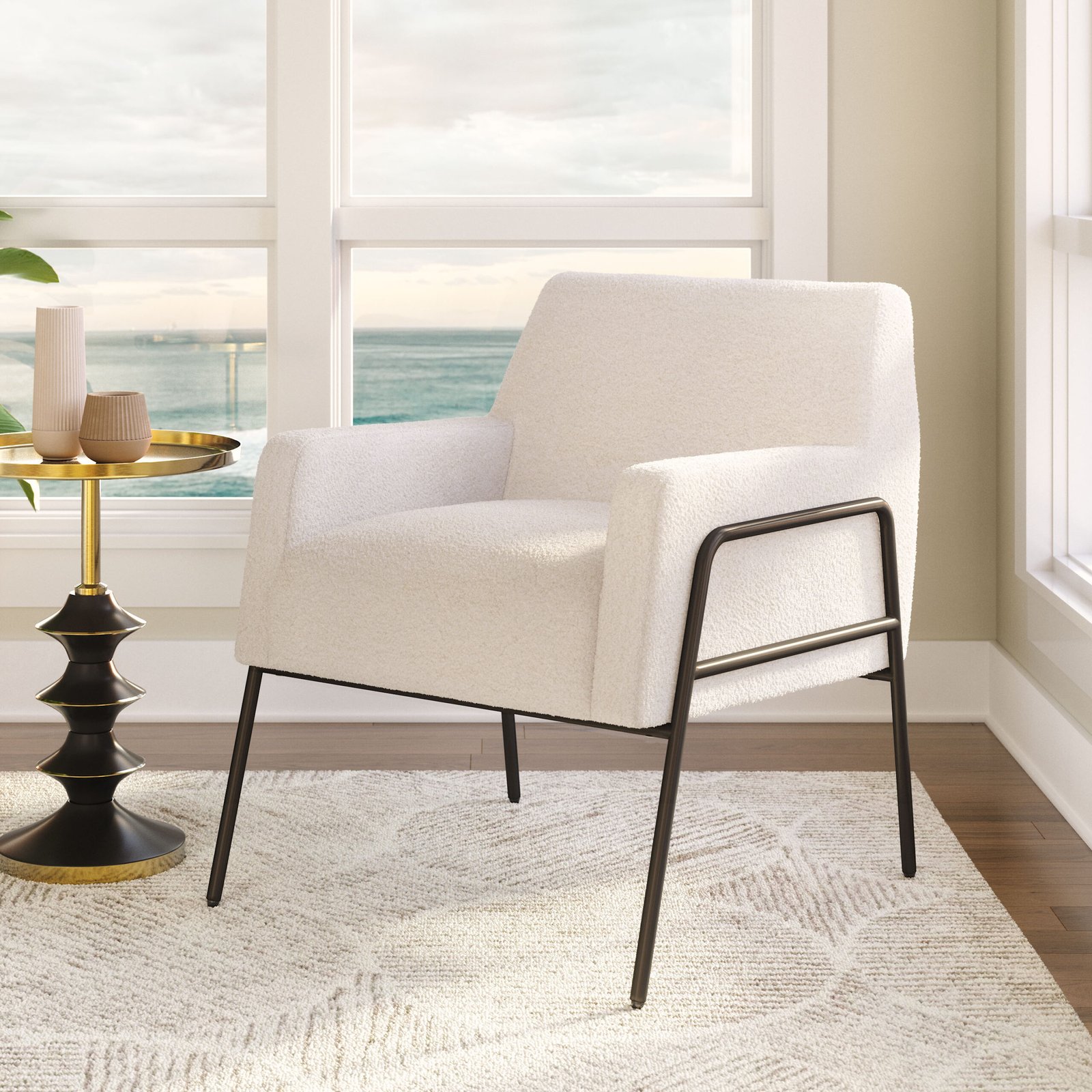 Charleston Accent Chair Cream - Image 2