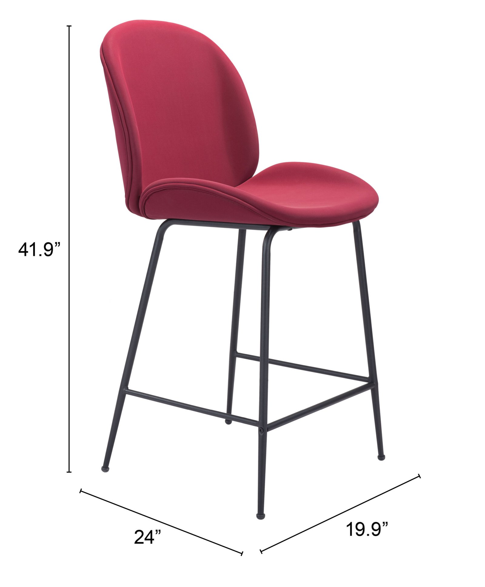 Miles Counter Stool Red - Image 11