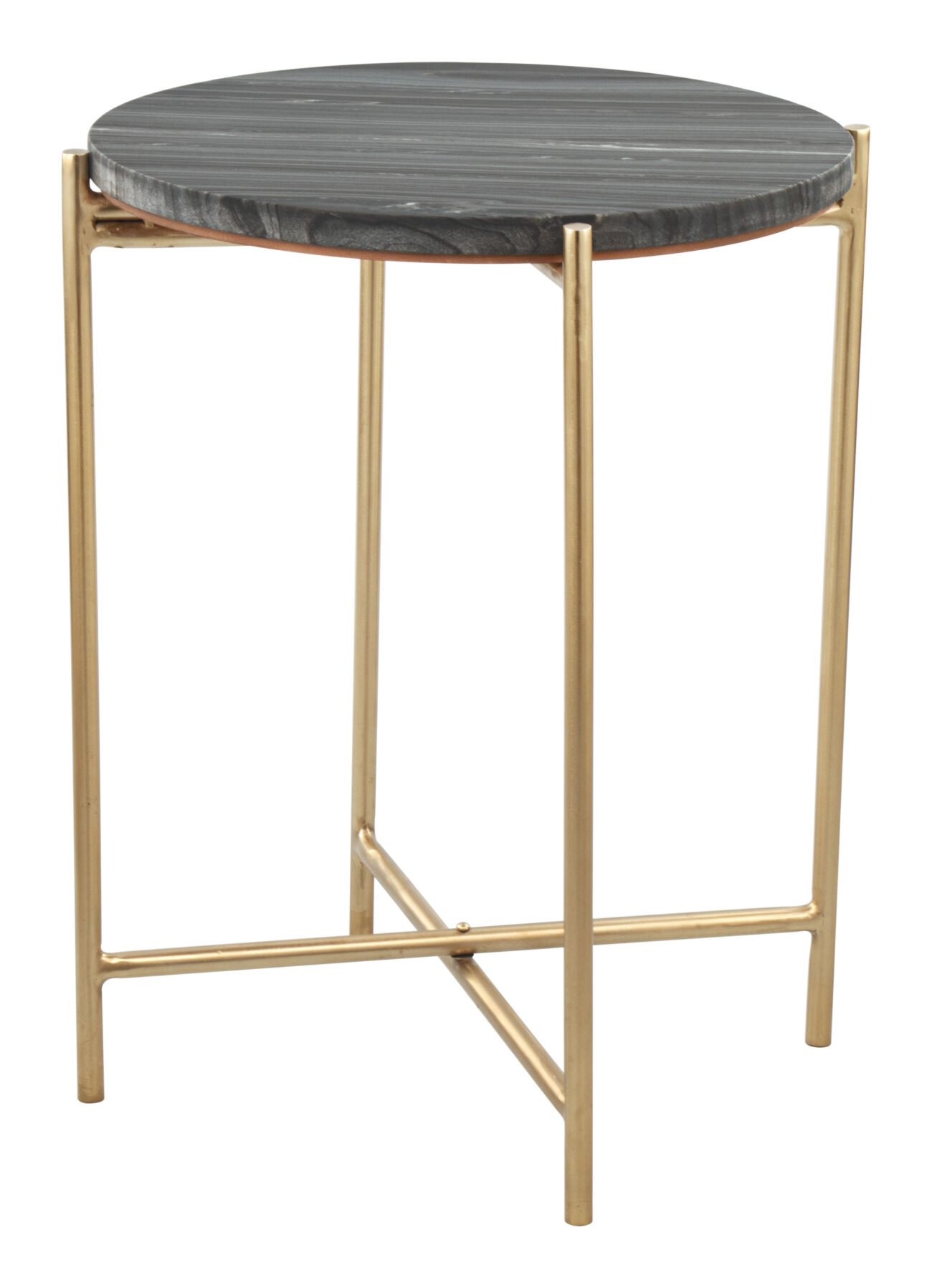 David Side Table Gray & Gold - Image 2