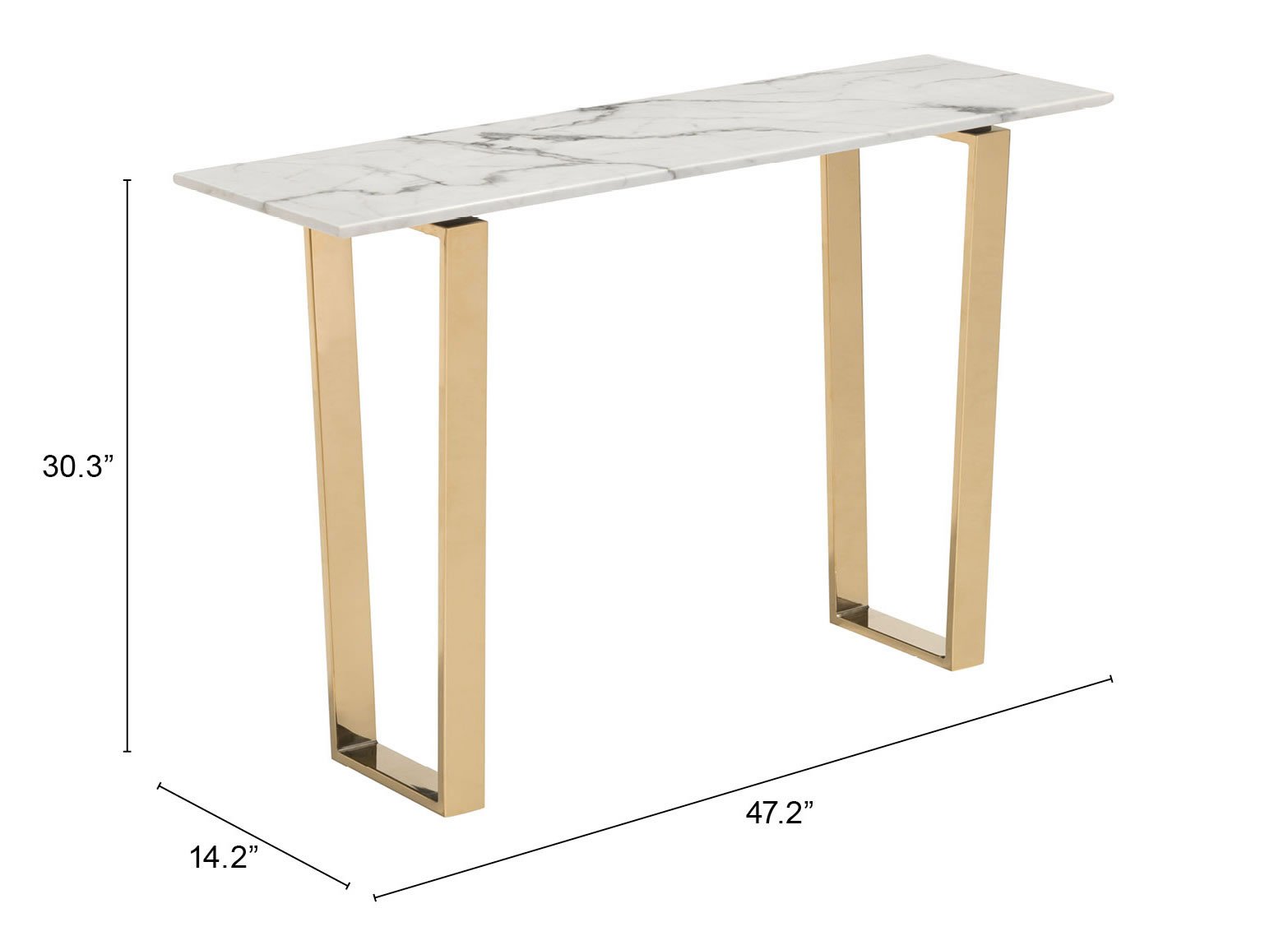 Atlas Console Table White & Gold - Image 10