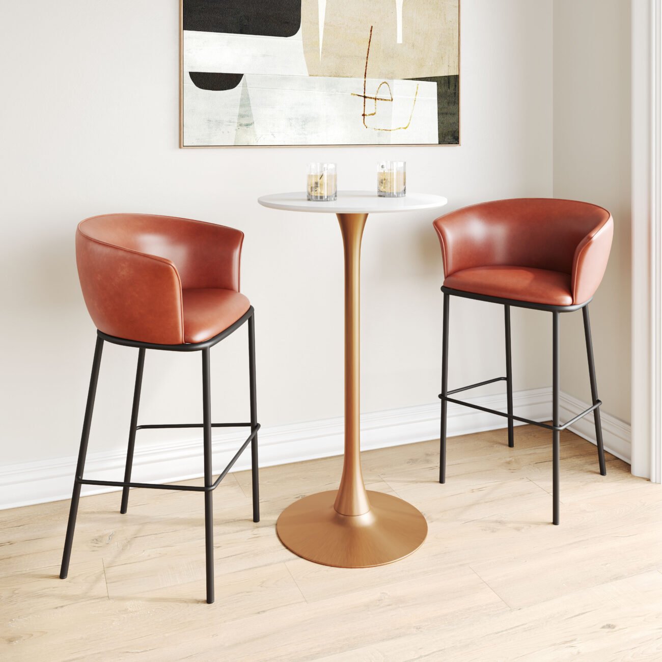 Garston Barstool Brown - Image 2