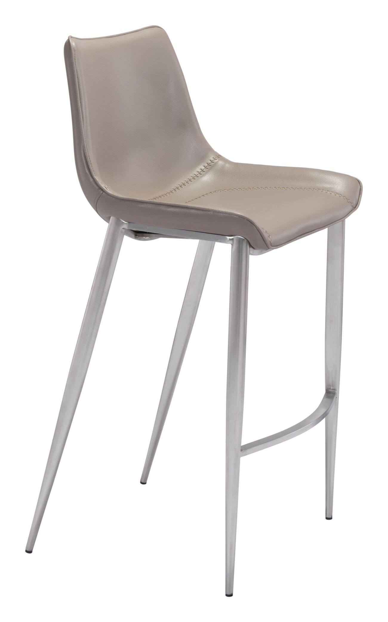 Magnus Barstool (Set of 2) Brown & Silver - Image 3
