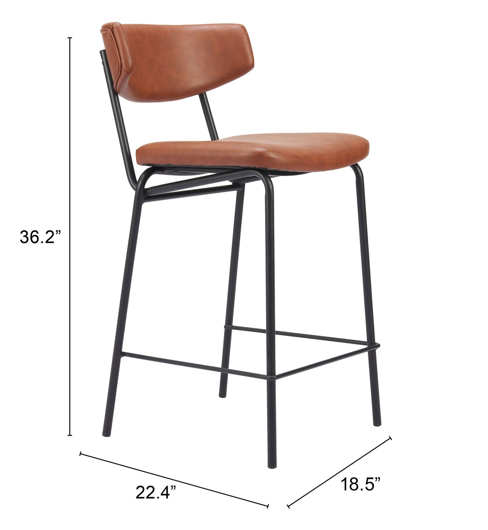 Charon Counter Stool (Set of 2) Vintage Brown - Image 11