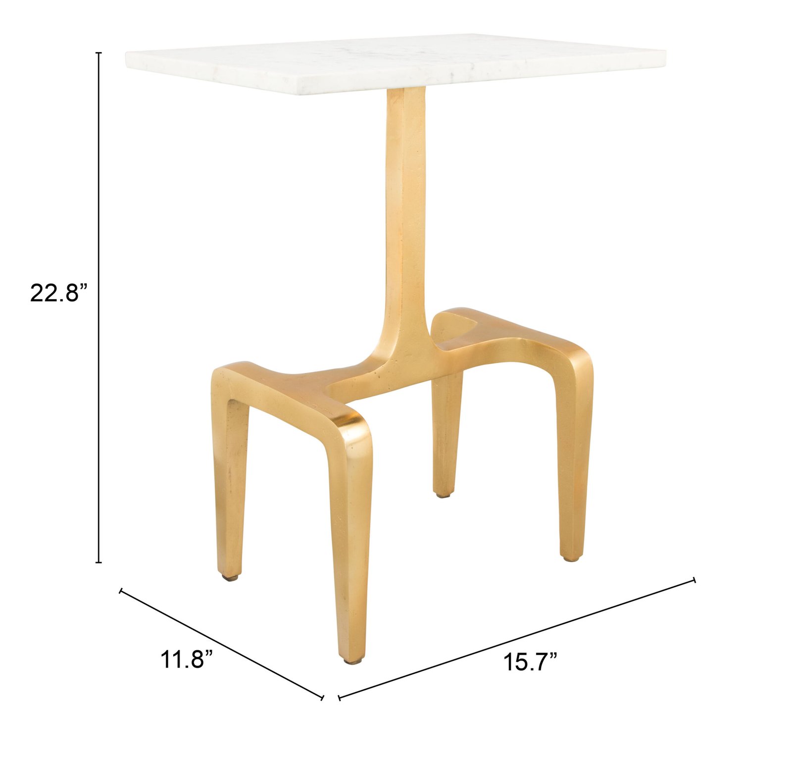 Clement Side Table White & Gold - Image 13