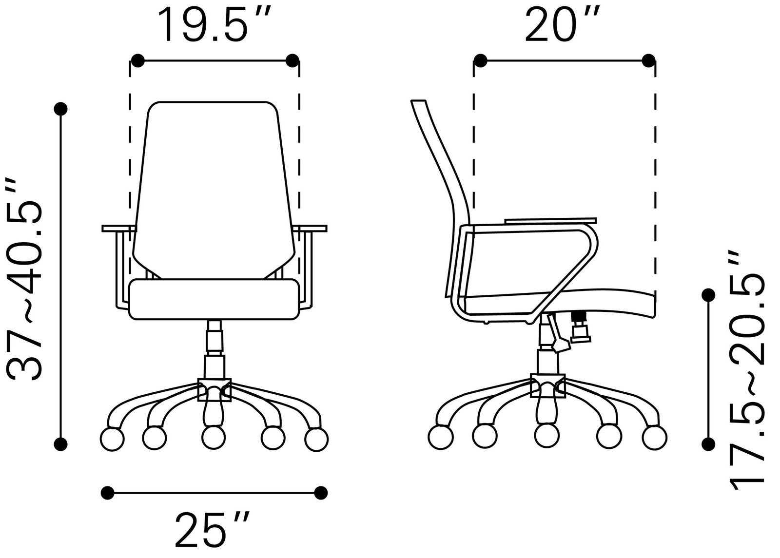 Enterprise Low Back Office Chair Orange - Image 8