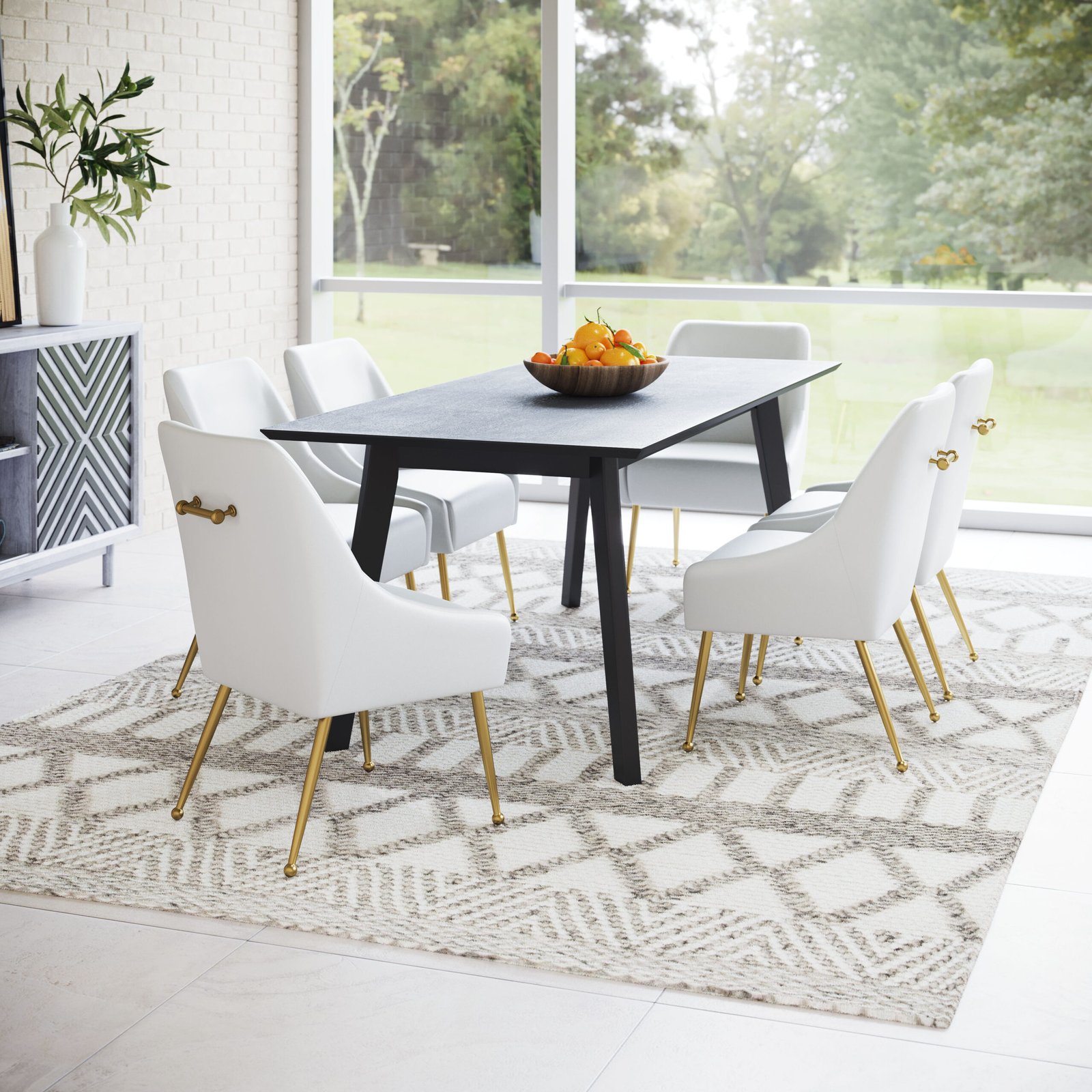 Maxine Dining Chair White & Gold - Image 2