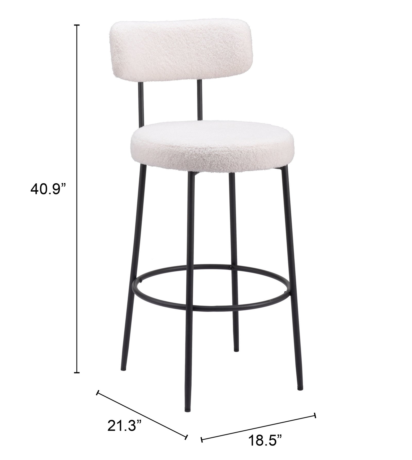 Blanca Barstool (Set of 2) Ivory - Image 10