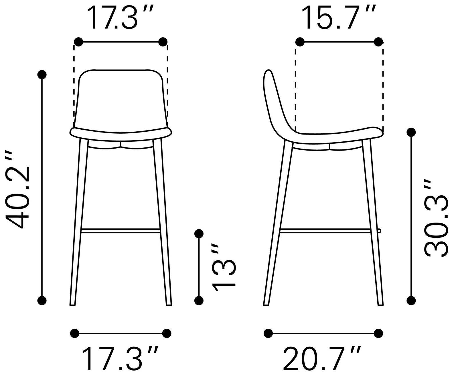 Tangiers Barstool (Set of 2) White - Image 6