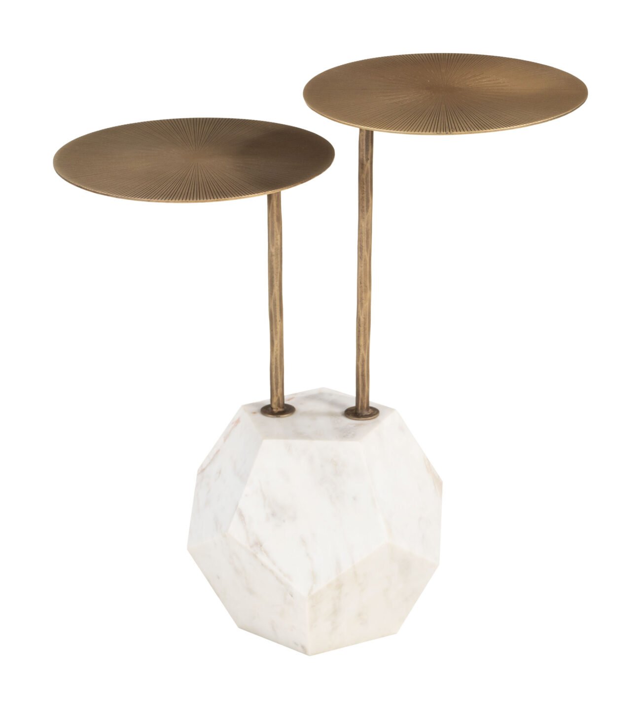 Anten Side Table Brass & White - Image 3