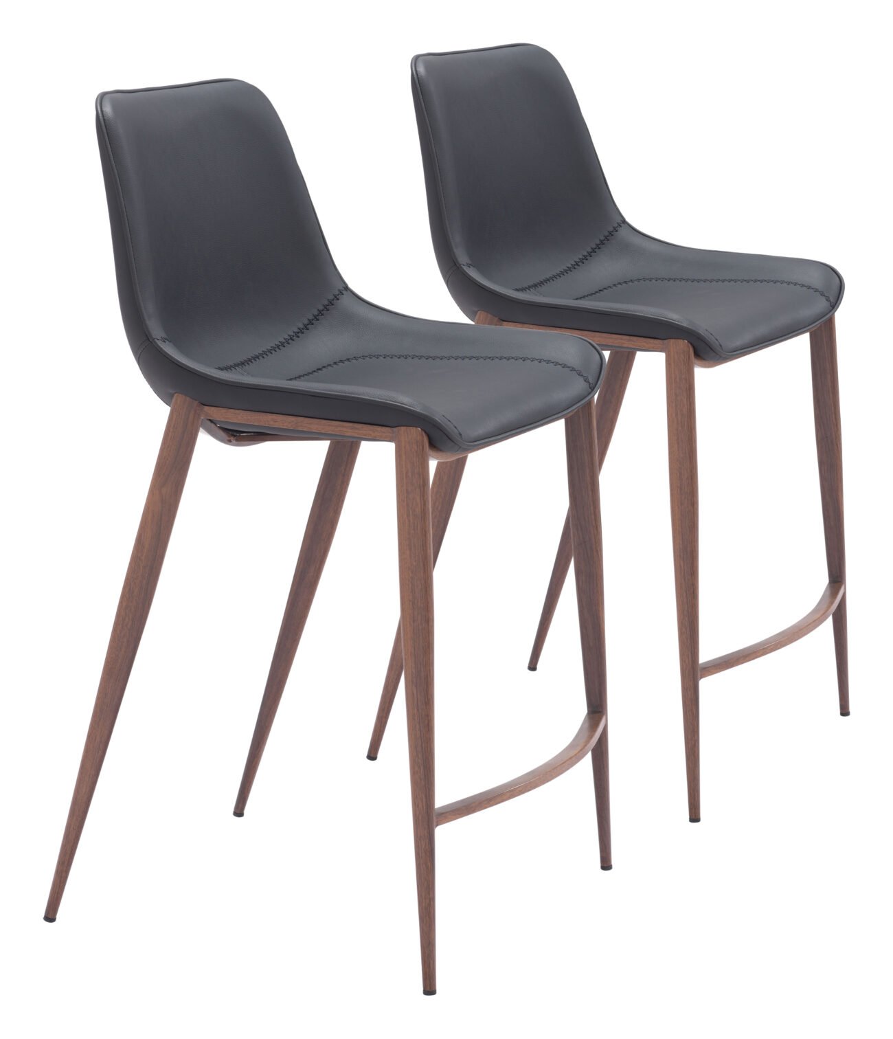 Magnus Counter Stool (Set of 2) Black & Walnut - Image 10