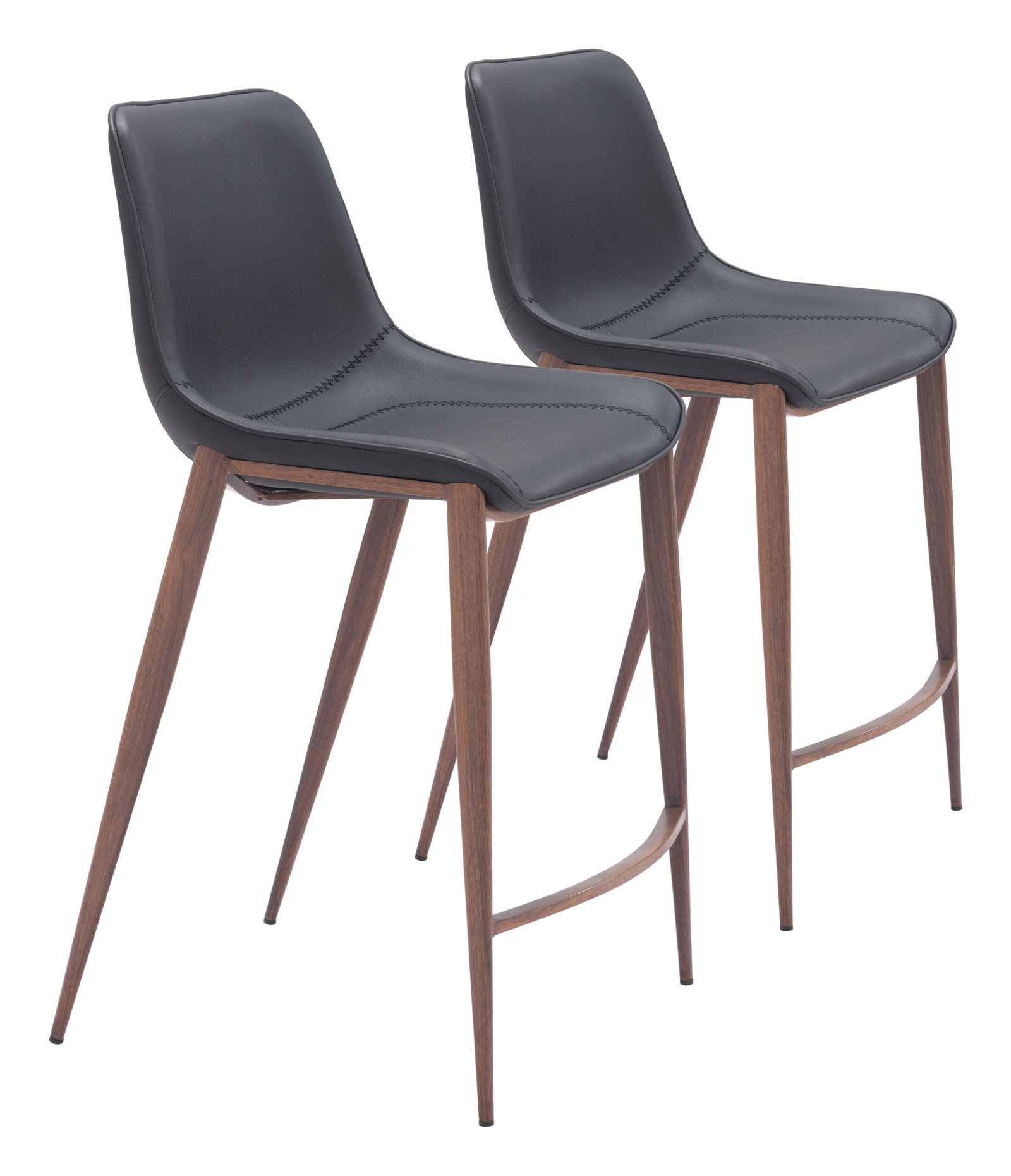 Magnus Counter Stool (Set of 2) Black & Walnut - Image 10