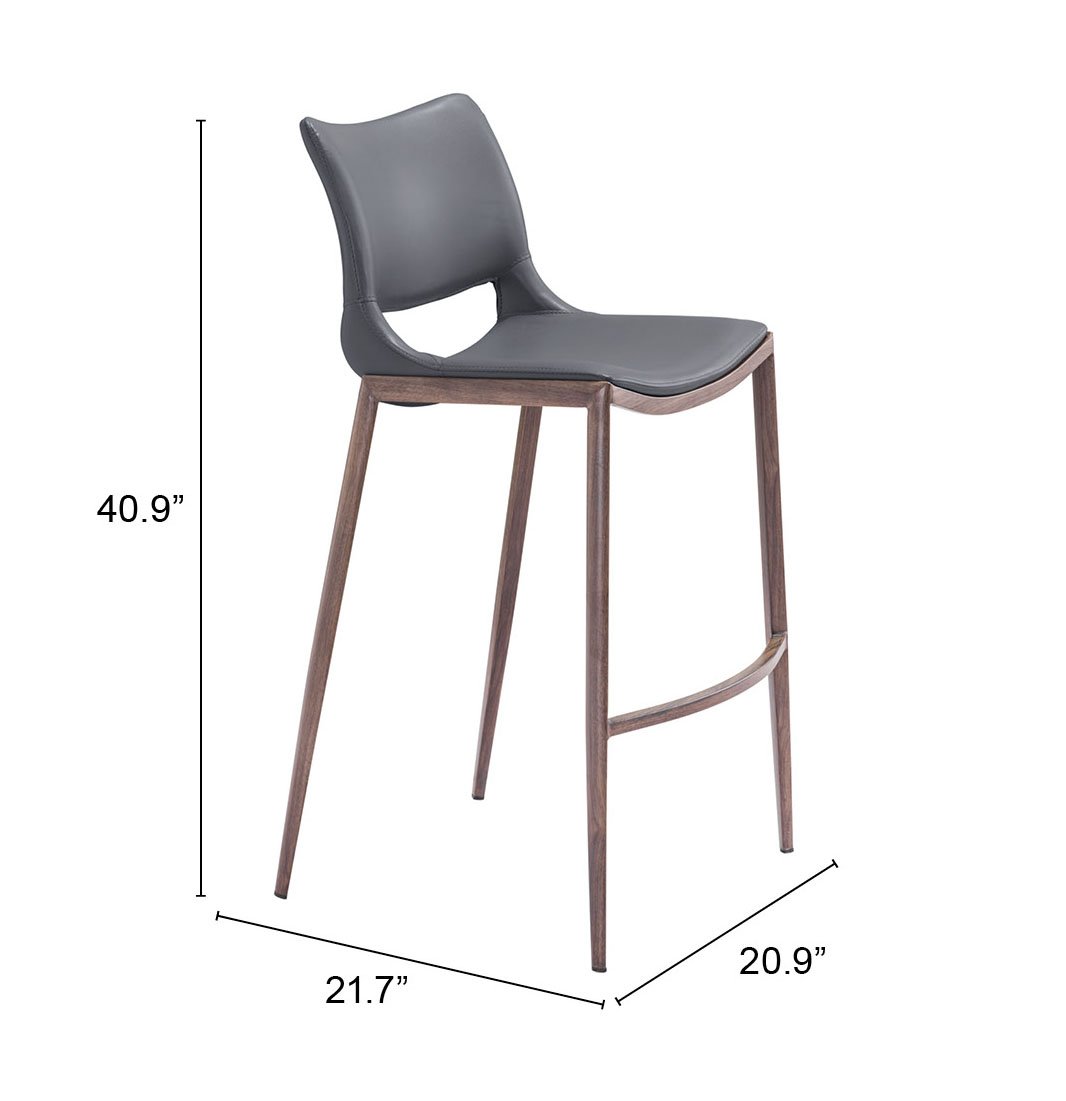 Ace Barstool (Set of 2) Dark Gray & Walnut - Image 10