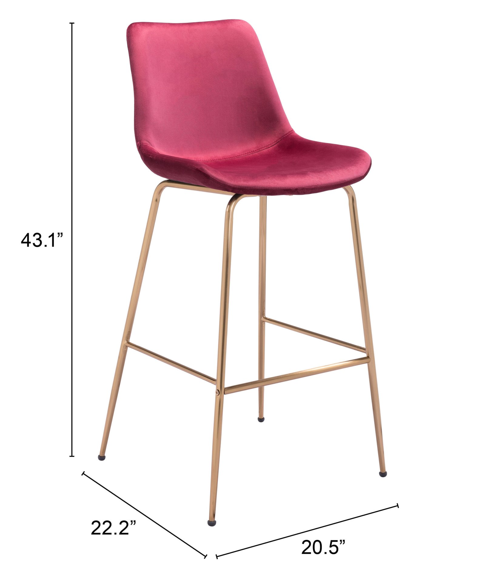 Tony Barstool Red & Gold - Image 11