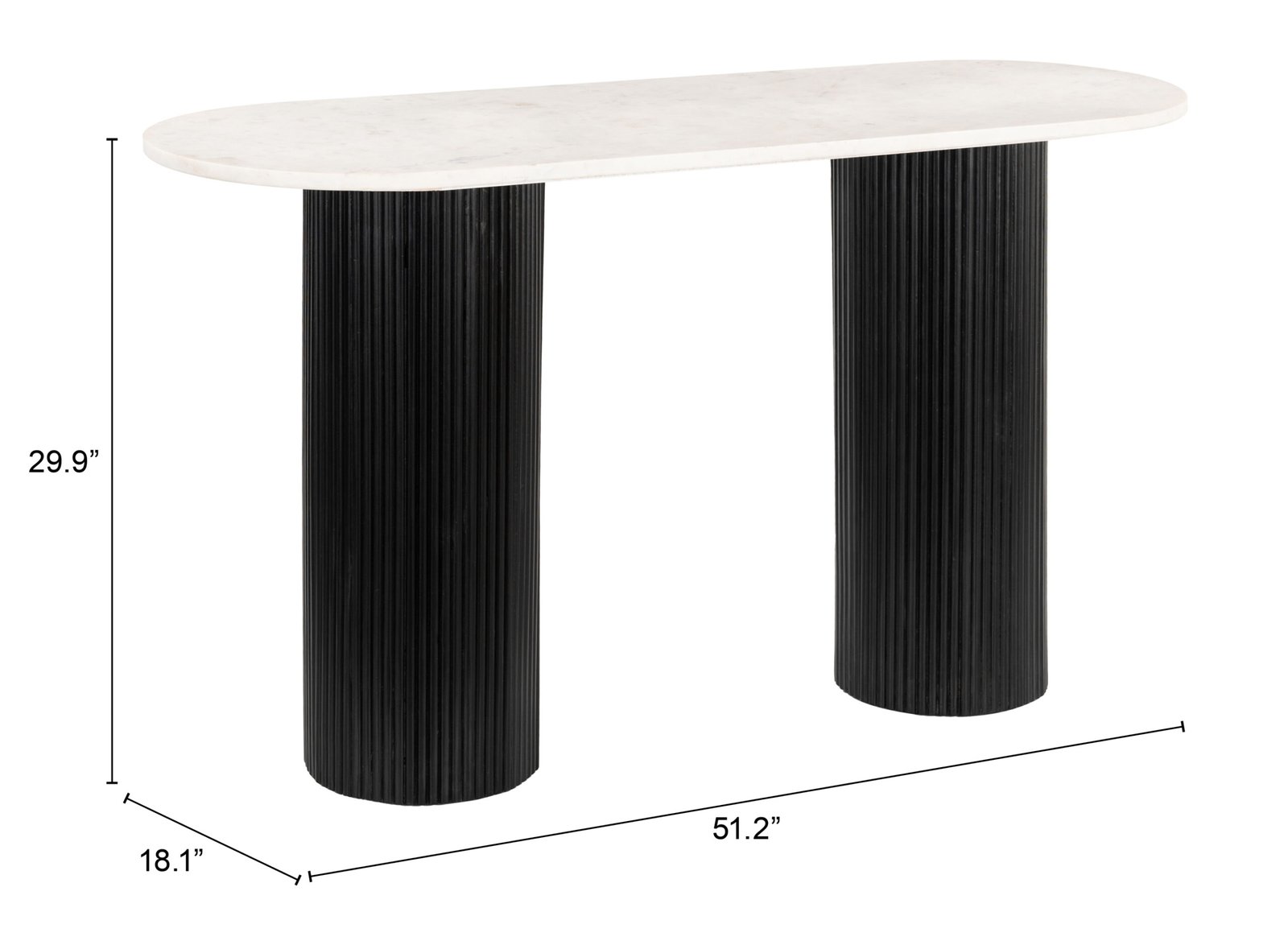 Izola Console Table White & Black - Image 12