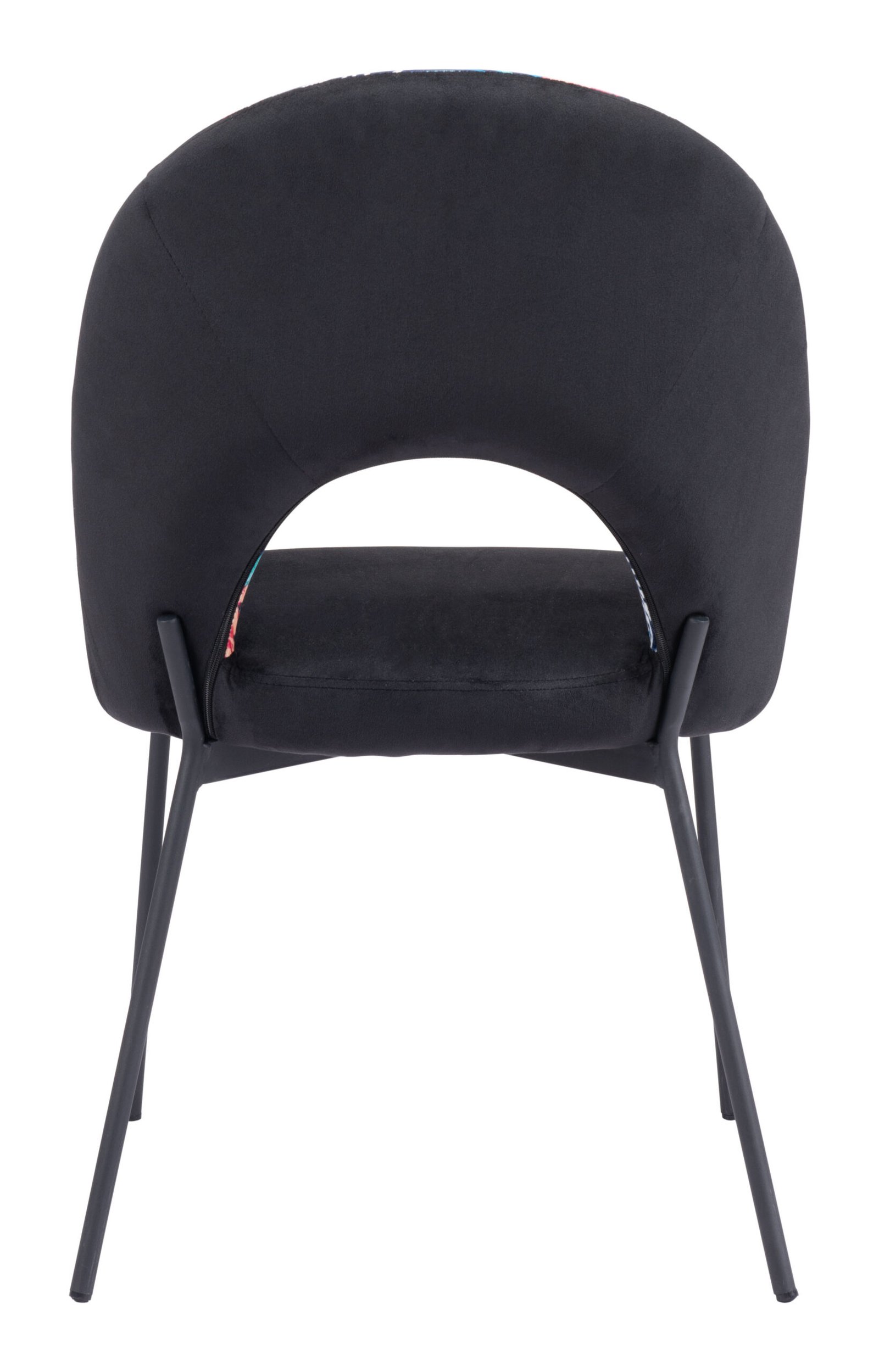 Merion Dining Chair (Set of 2) Multicolor Print & Black - Image 8