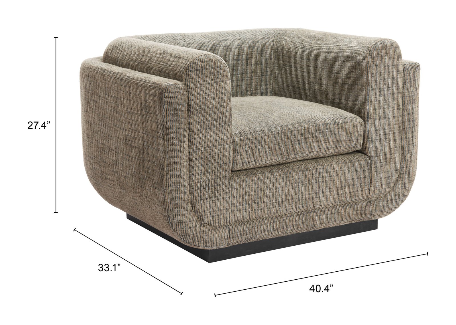 Sereneu Accent Chair Green Tweed - Image 8