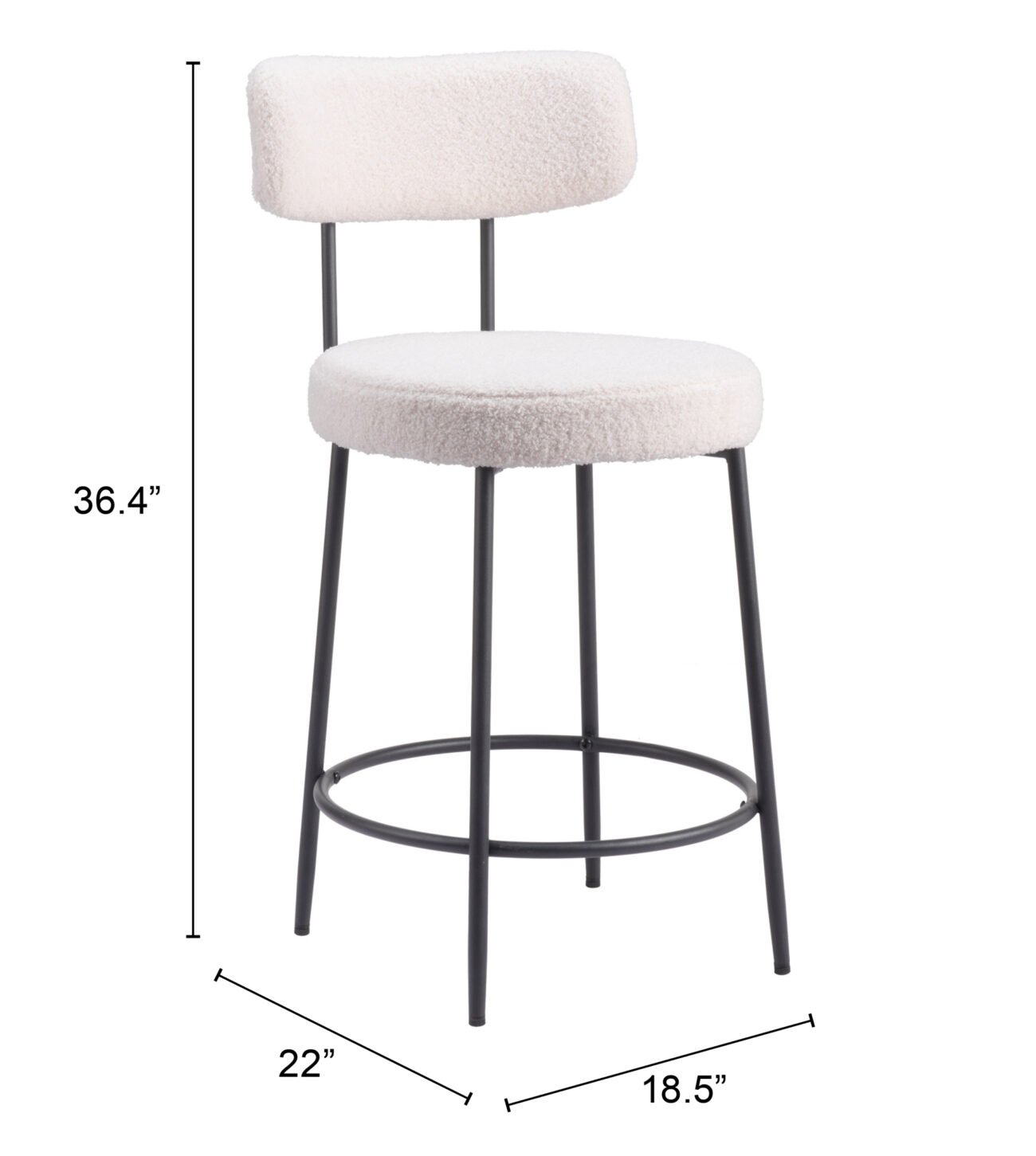 Blanca Counter Stool (Set of 2) Ivory - Image 10