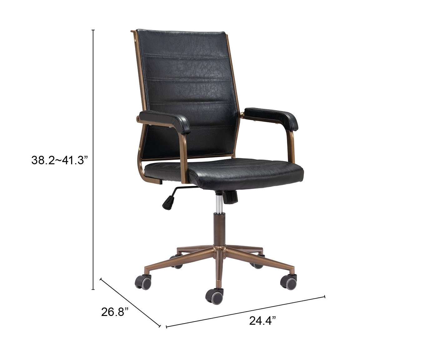 Auction Office Chair Vintage Black - Image 11