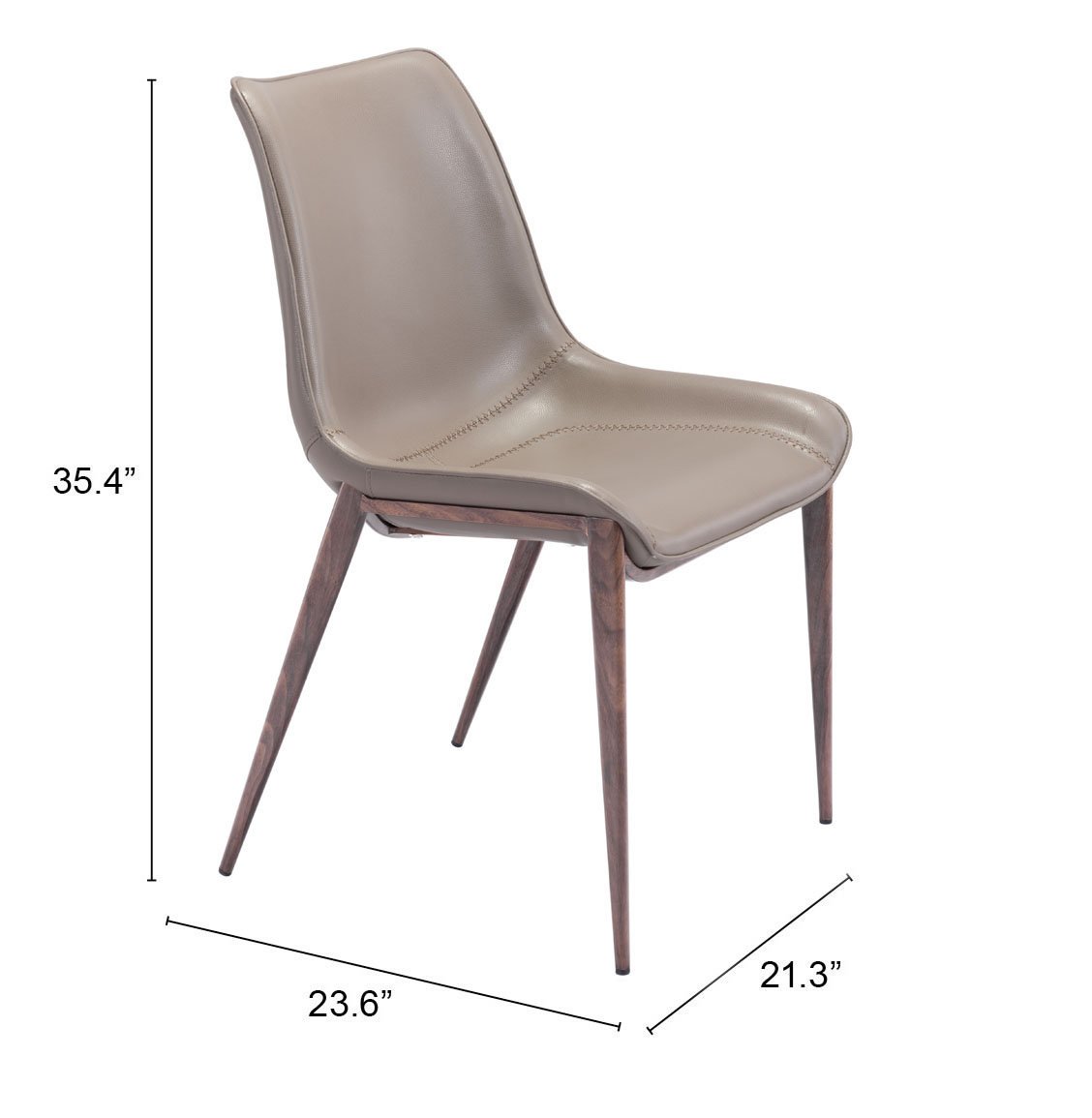 Magnus Dining Chair (Set of 2) Brown & Walnut - Image 10