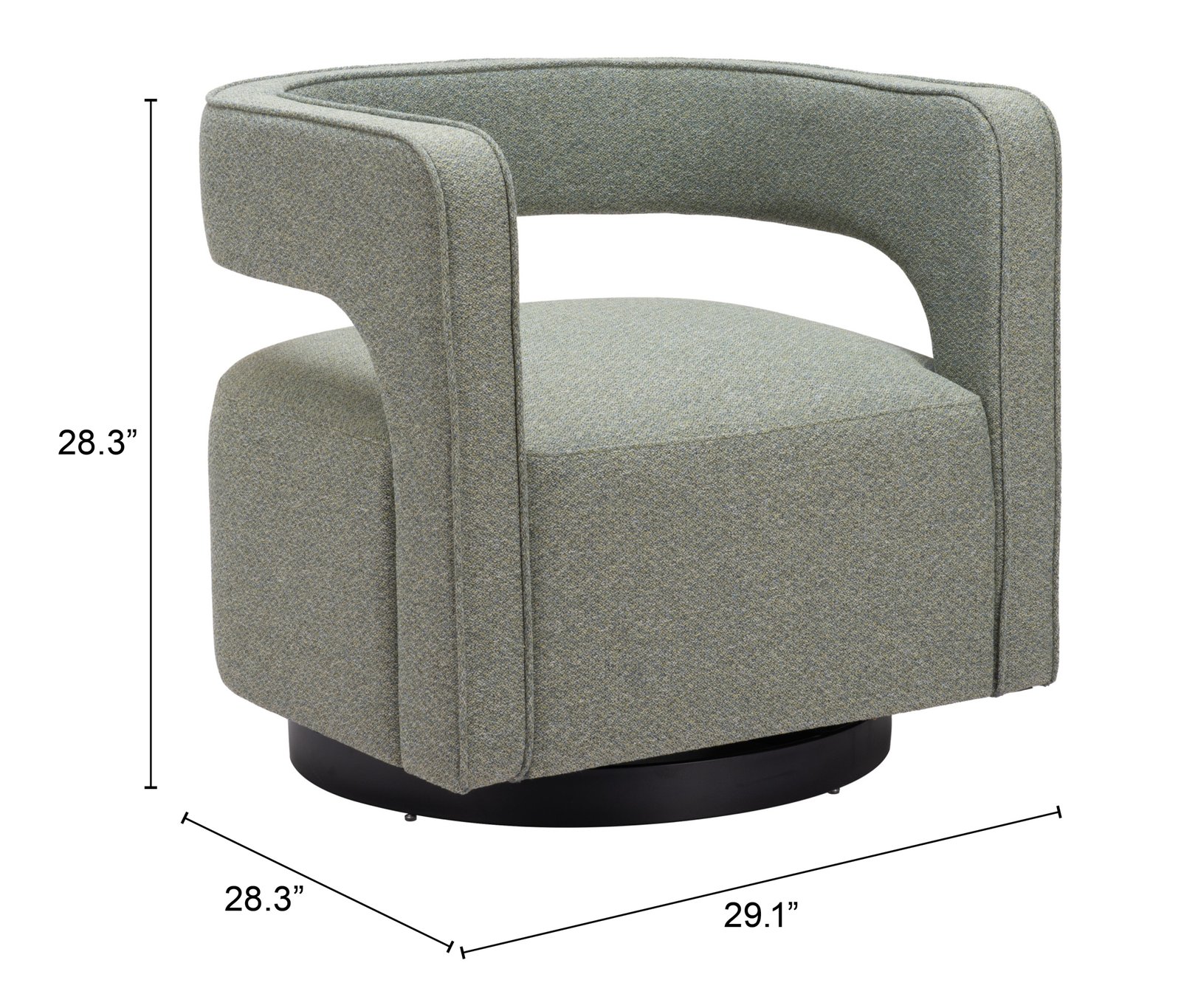Turku Swivel Chair Sage Green - Image 9