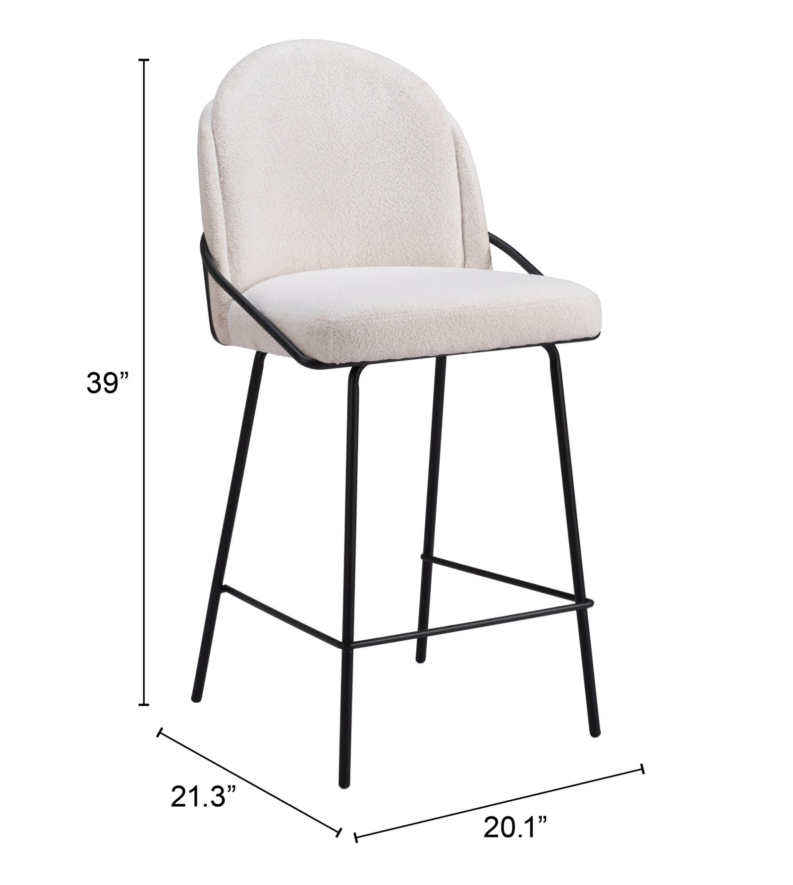 Jambi Counter Stool (Set of 2) Ivory - Image 9