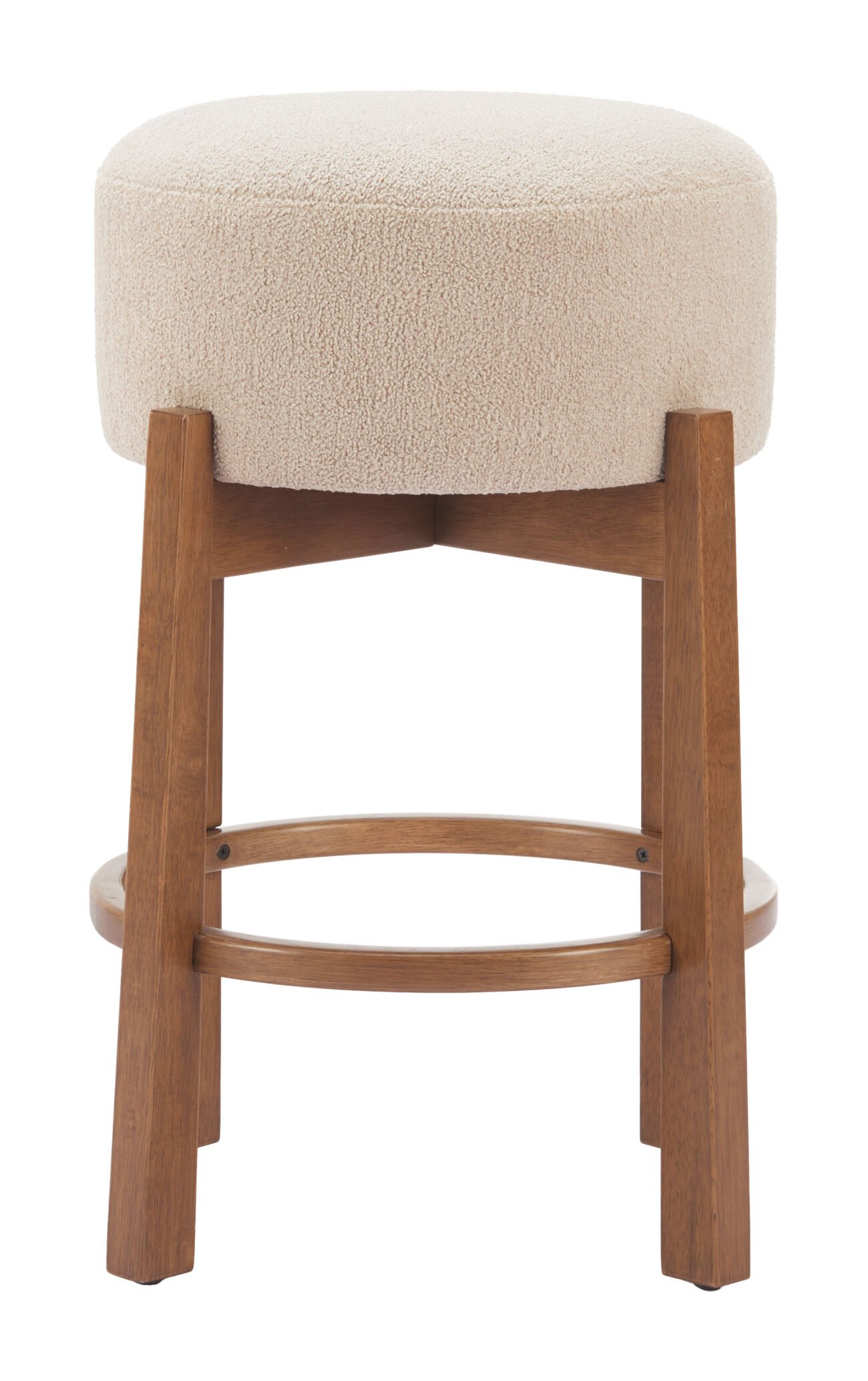 Nade Counter Stool (Set of 2) Beige & Walnut - Image 3