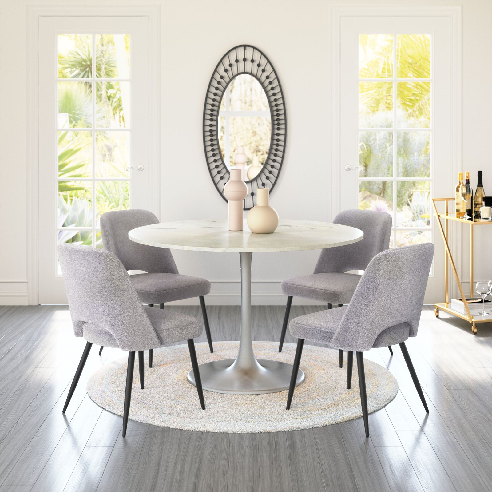 Teddy Dining Chair (Set of 2) Gray - Image 3