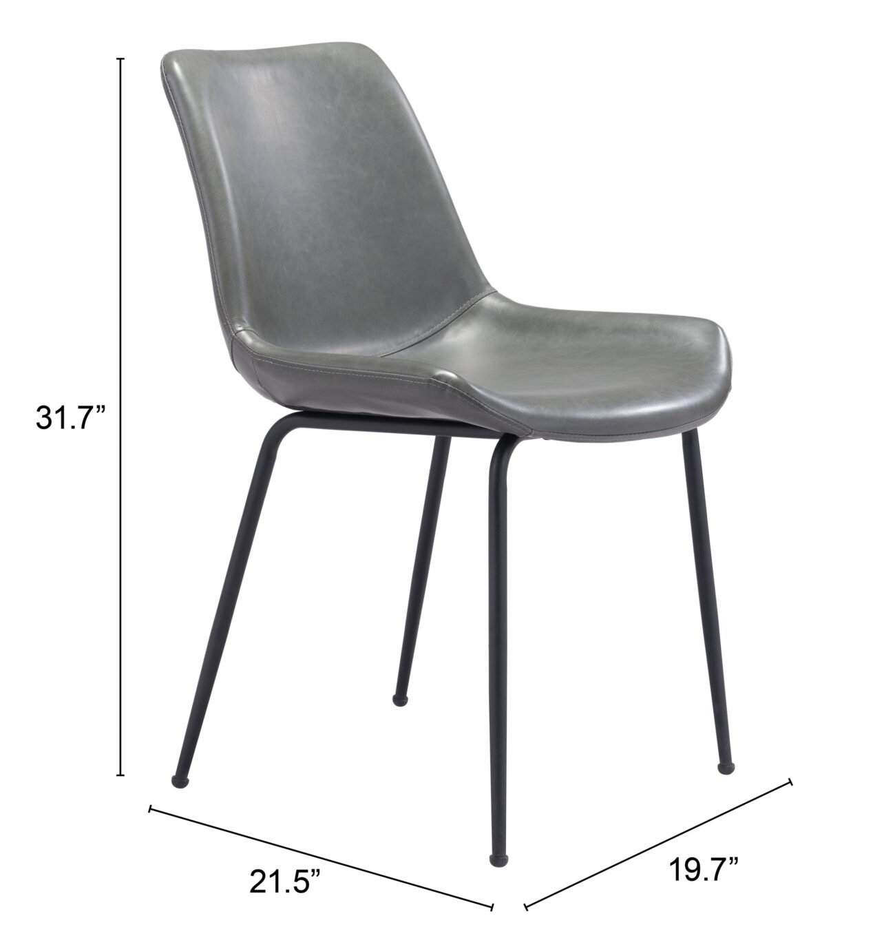 Byron Dining Chair (Set of 2) Gray - Image 11