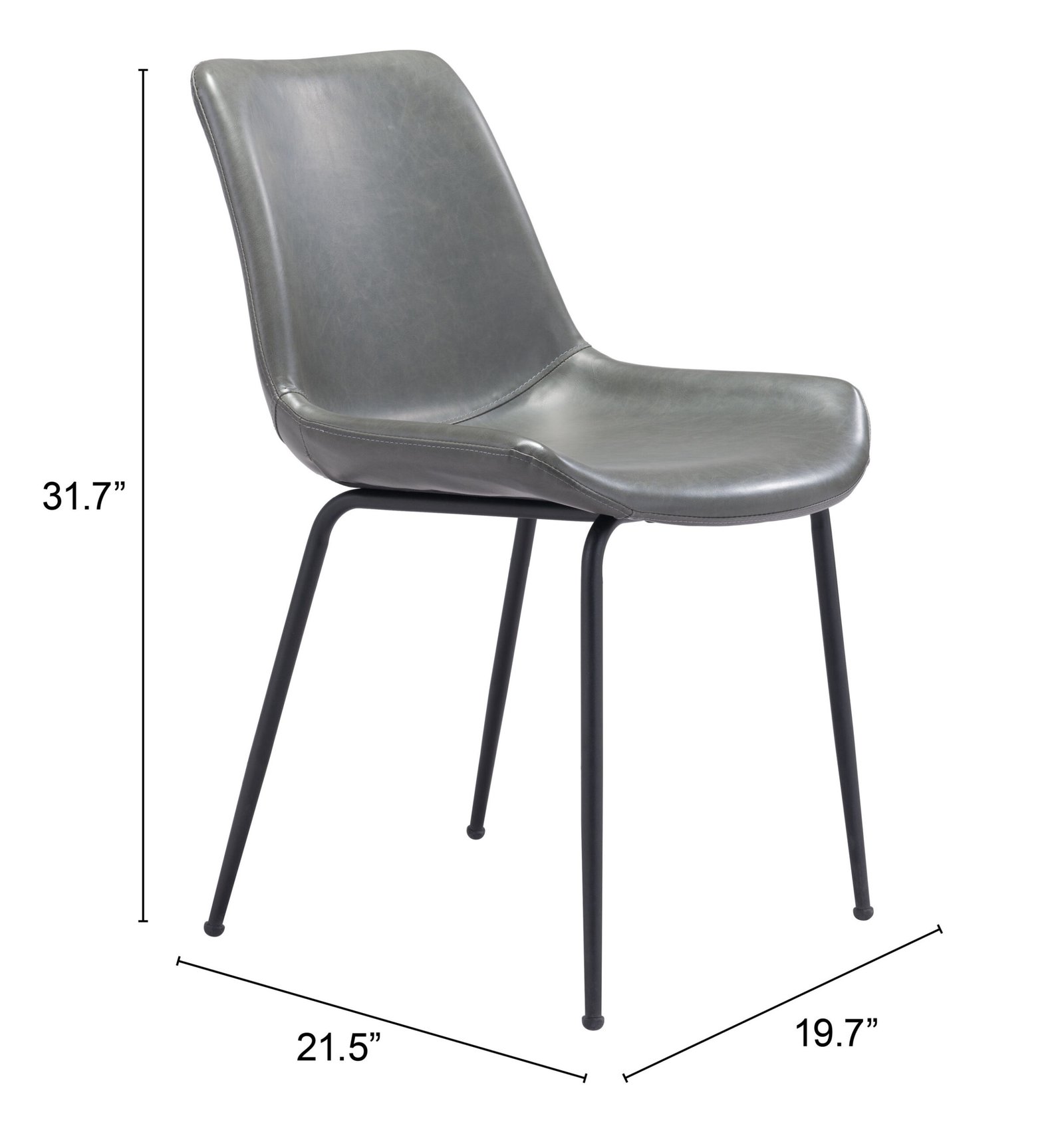 Byron Dining Chair (Set of 2) Gray - Image 11