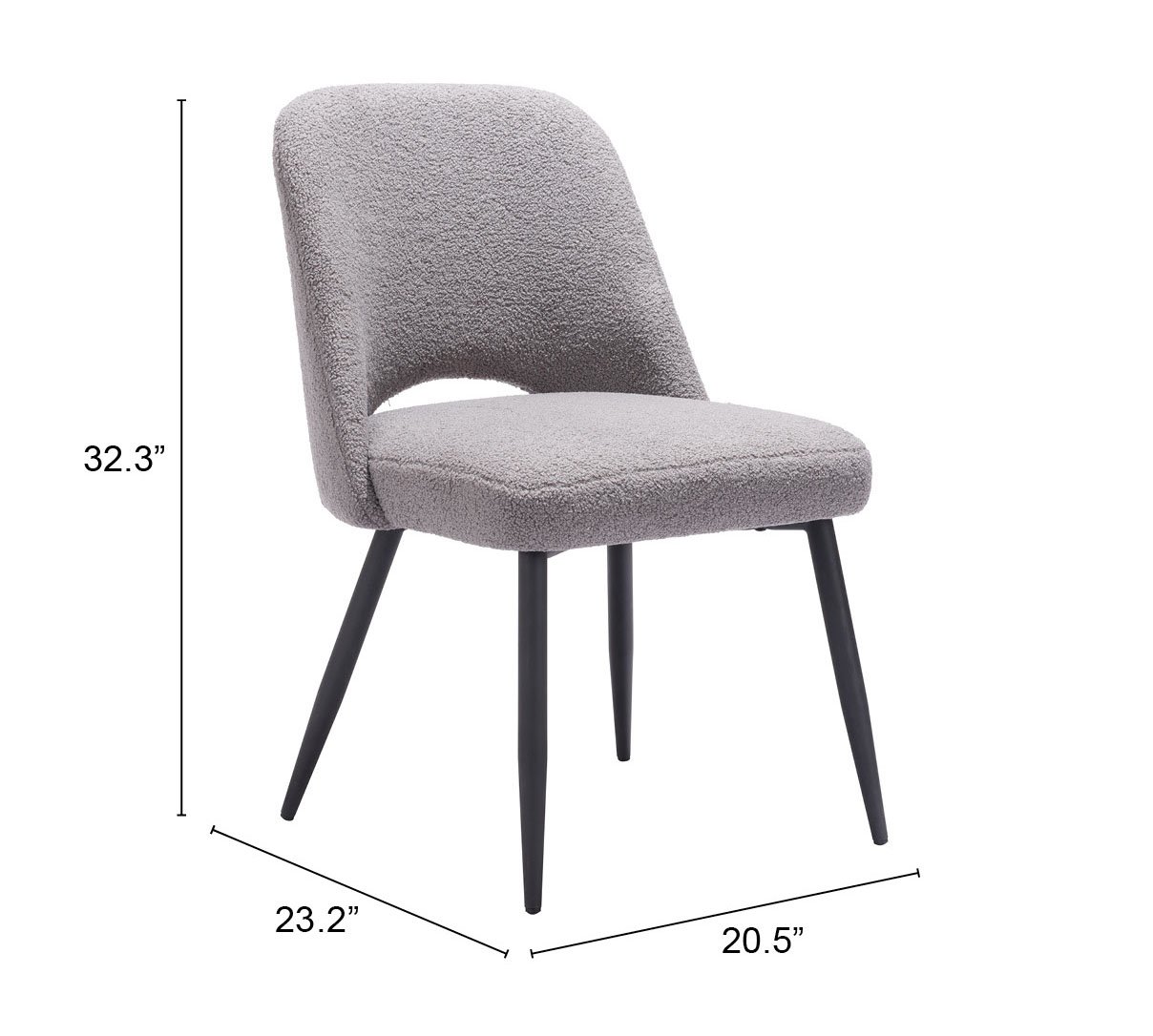 Teddy Dining Chair (Set of 2) Gray - Image 14