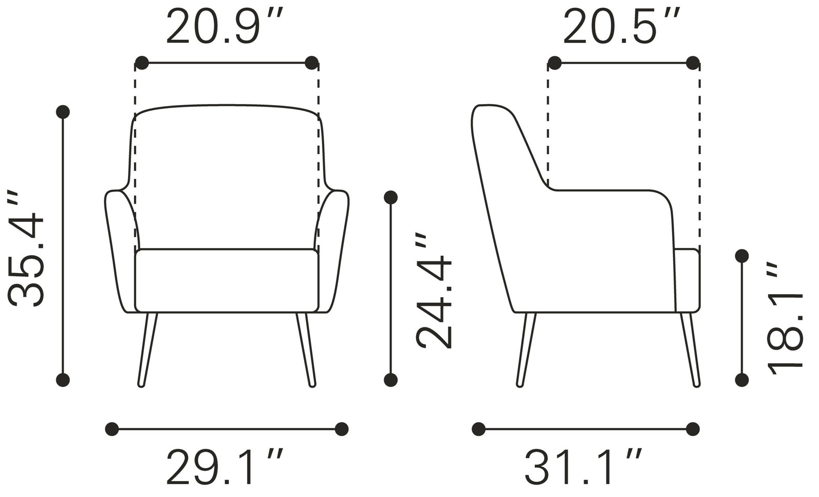Tasmania Accent Chair Vintage Black - Image 11