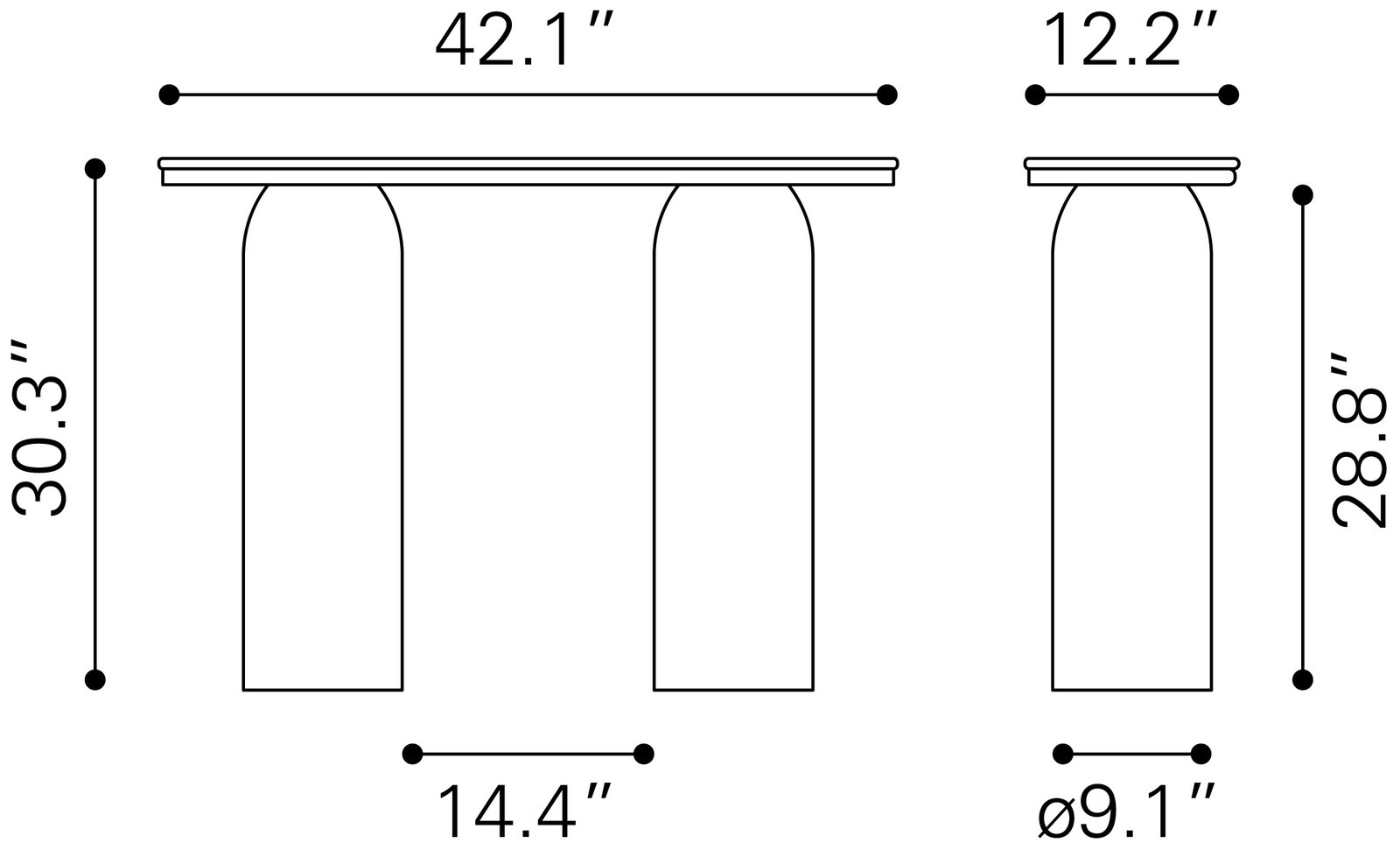 Luxor Console Table Multicolor - Image 11