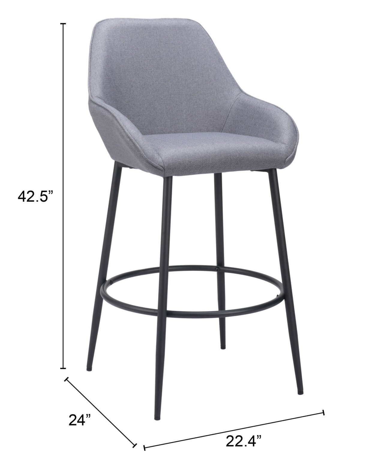 Vila Barstool (Set of 2) Gray - Image 10