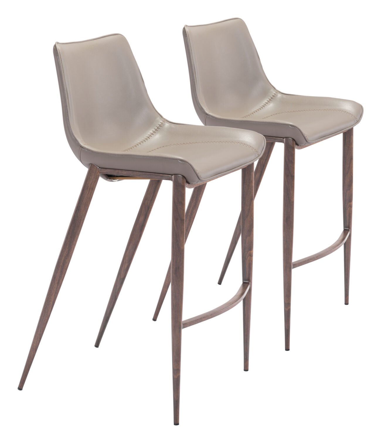 Magnus Barstool (Set of 2) Brown & Walnut - Image 11