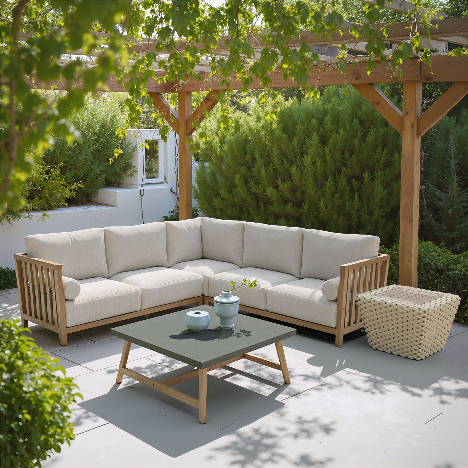 Antul Coffee Table White & Natural - Image 2