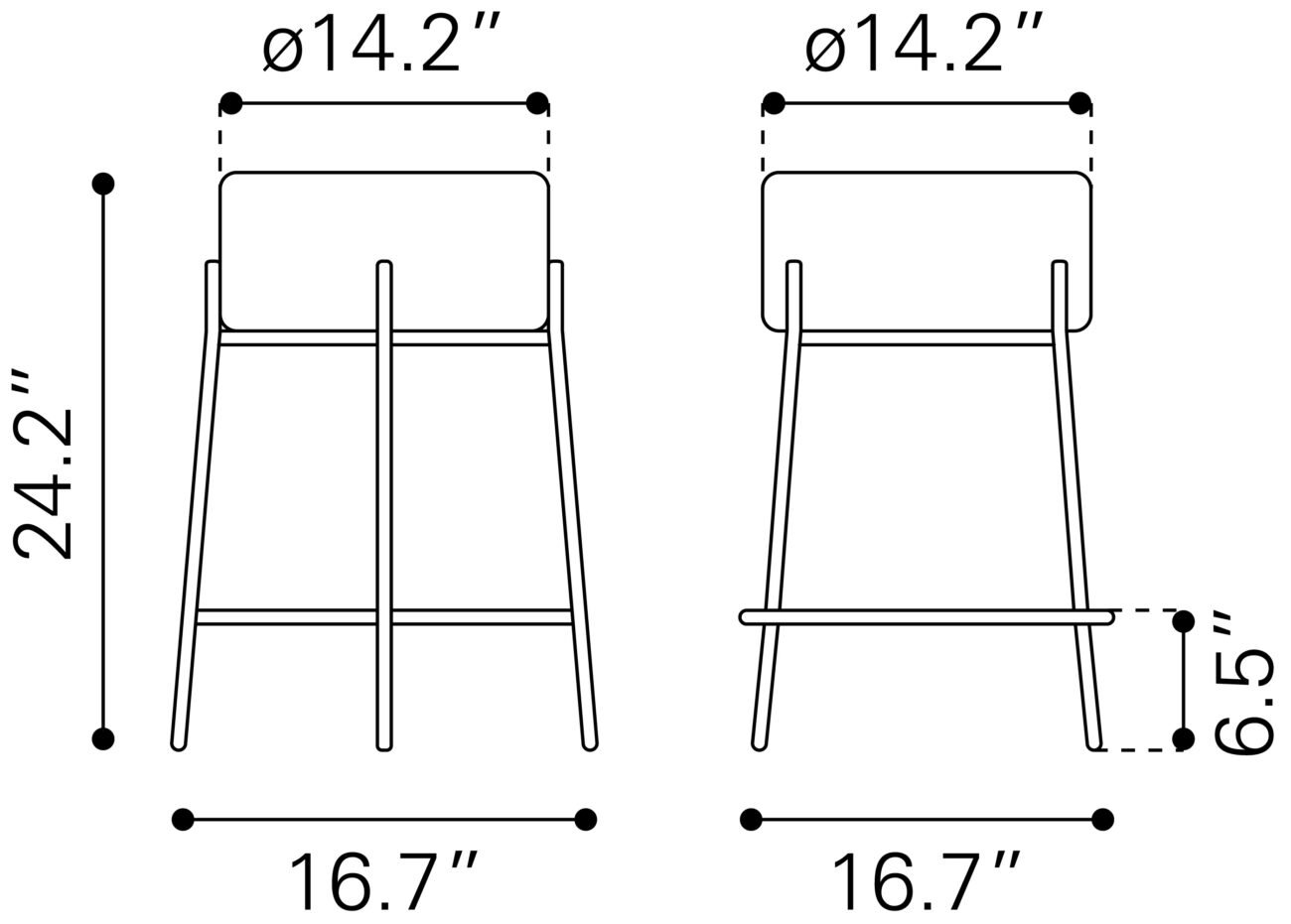 Blanche Counter Stool (Set of 2) Ivory - Image 6