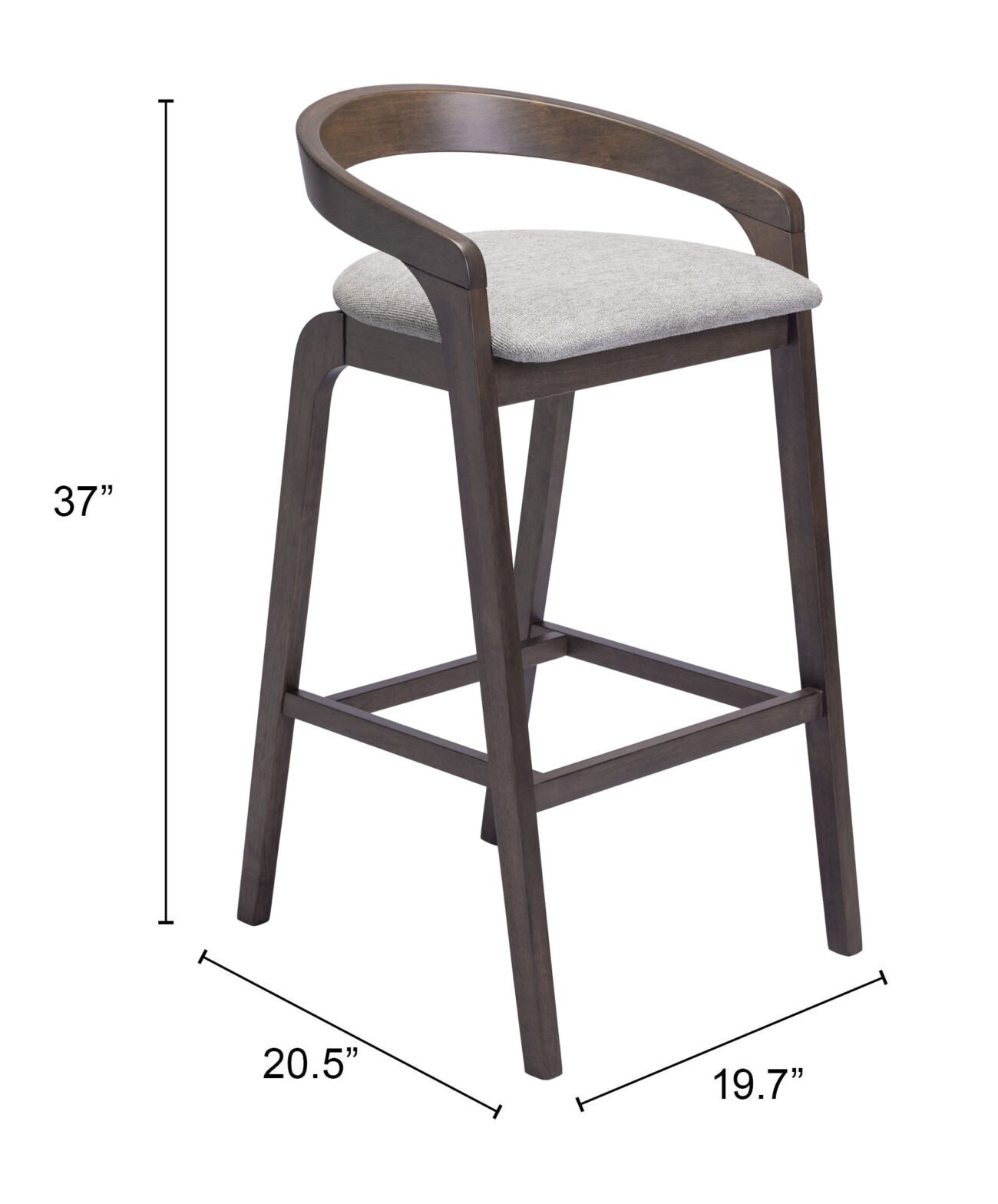 Troy Barstool (Set of 2) Dove Gray & Espresso - Image 8