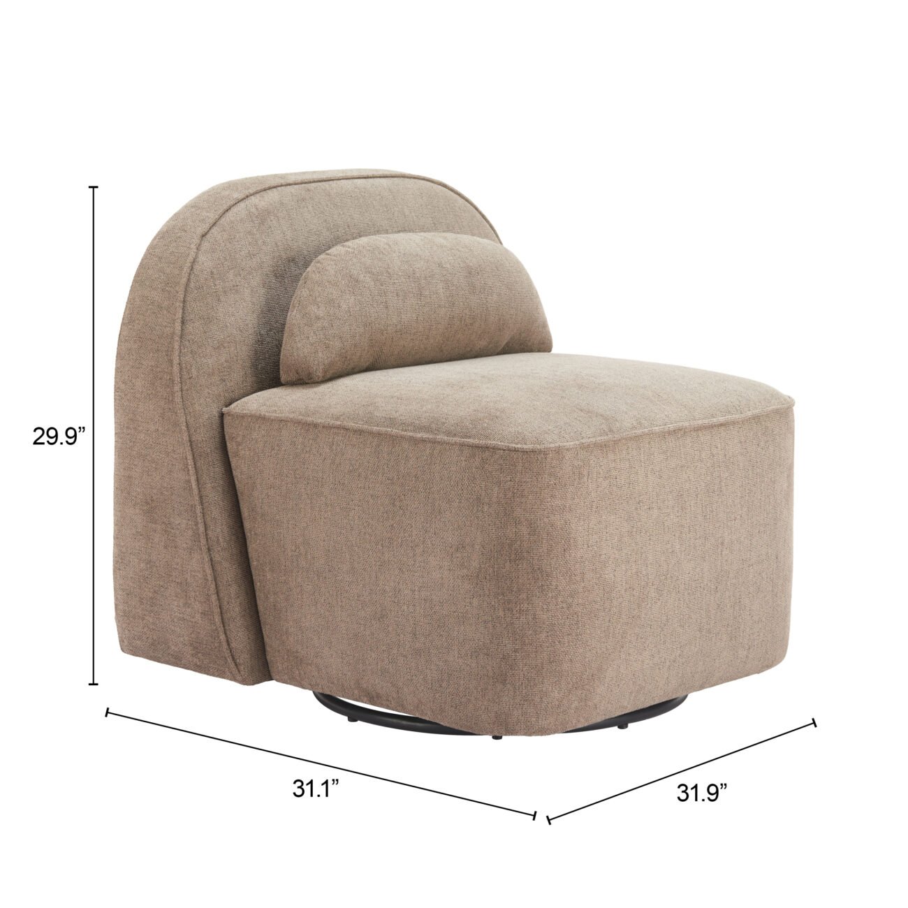Kakao Swivel Chair Olive Brown - Image 8
