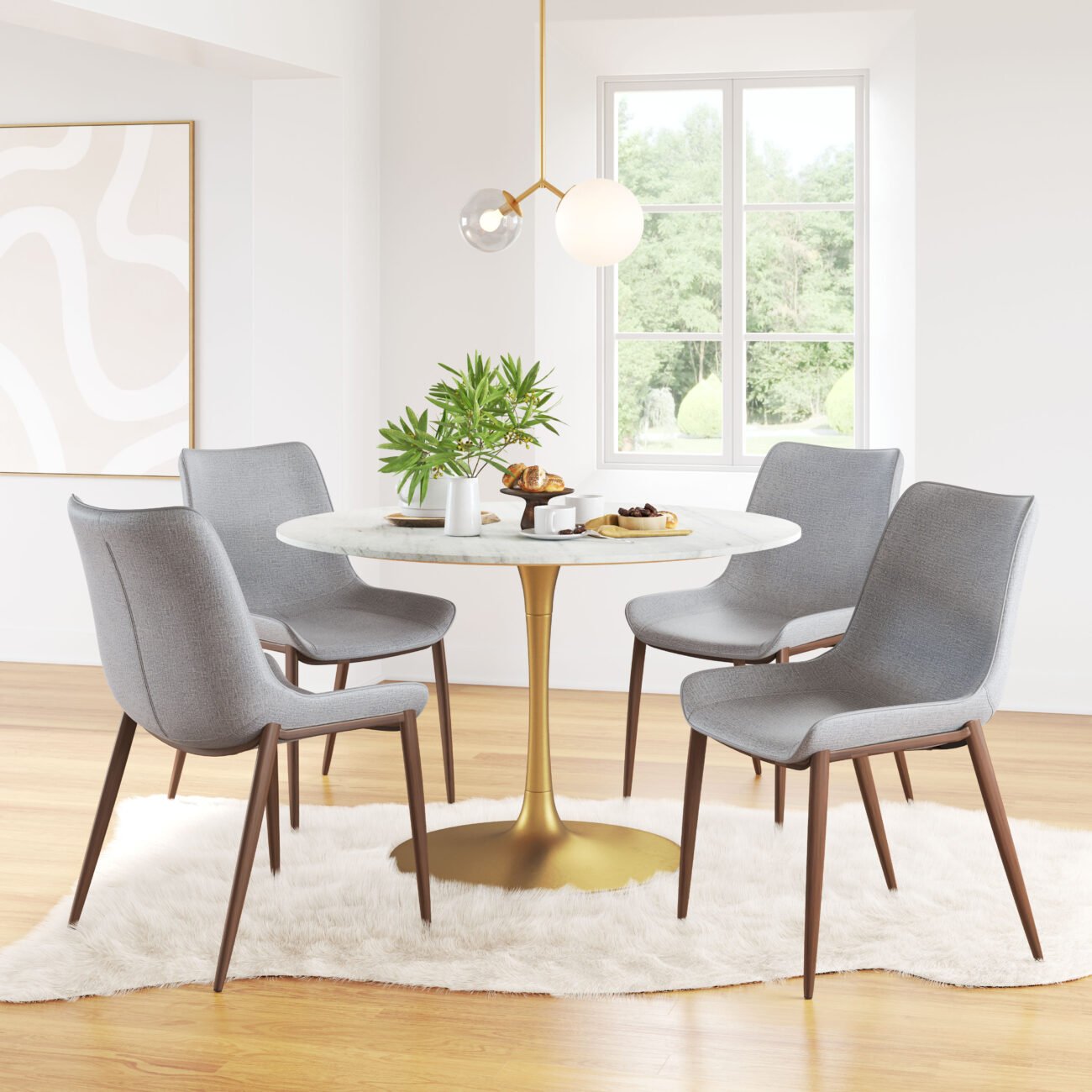 Magnus Dining Chair (Set of 2) Slate Gray & Walnut - Image 2