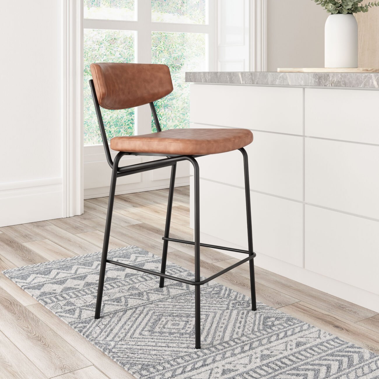 Charon Counter Stool (Set of 2) Vintage Brown - Image 2