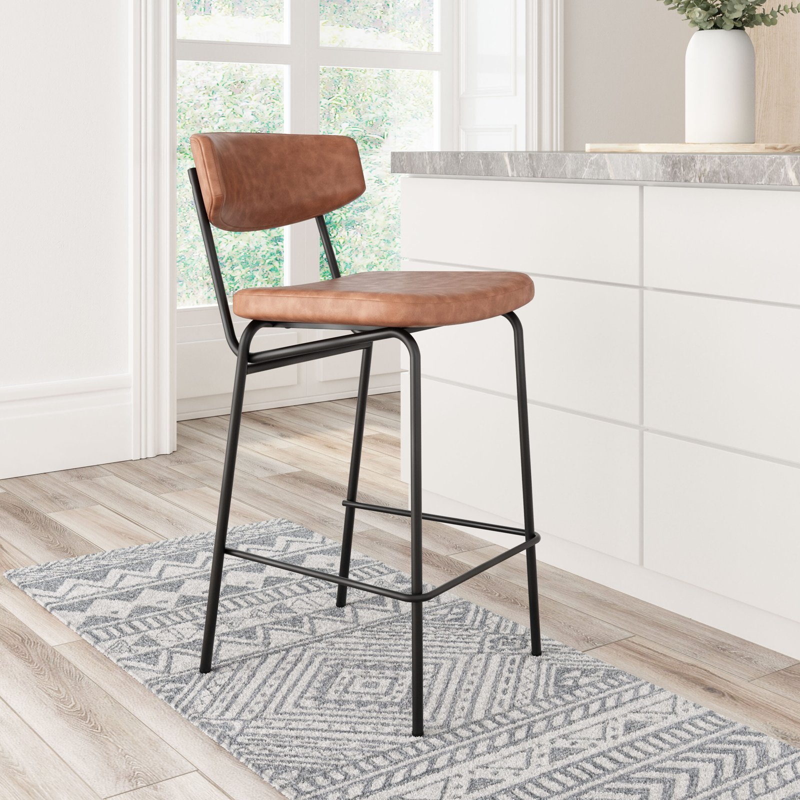 Charon Counter Stool (Set of 2) Vintage Brown - Image 2