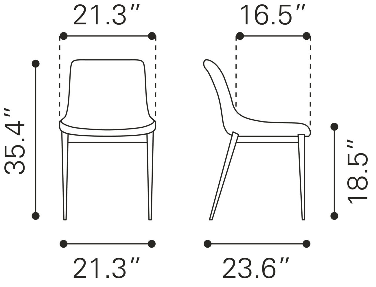 Magnus Dining Chair (Set of 2) Black & Walnut - Image 10