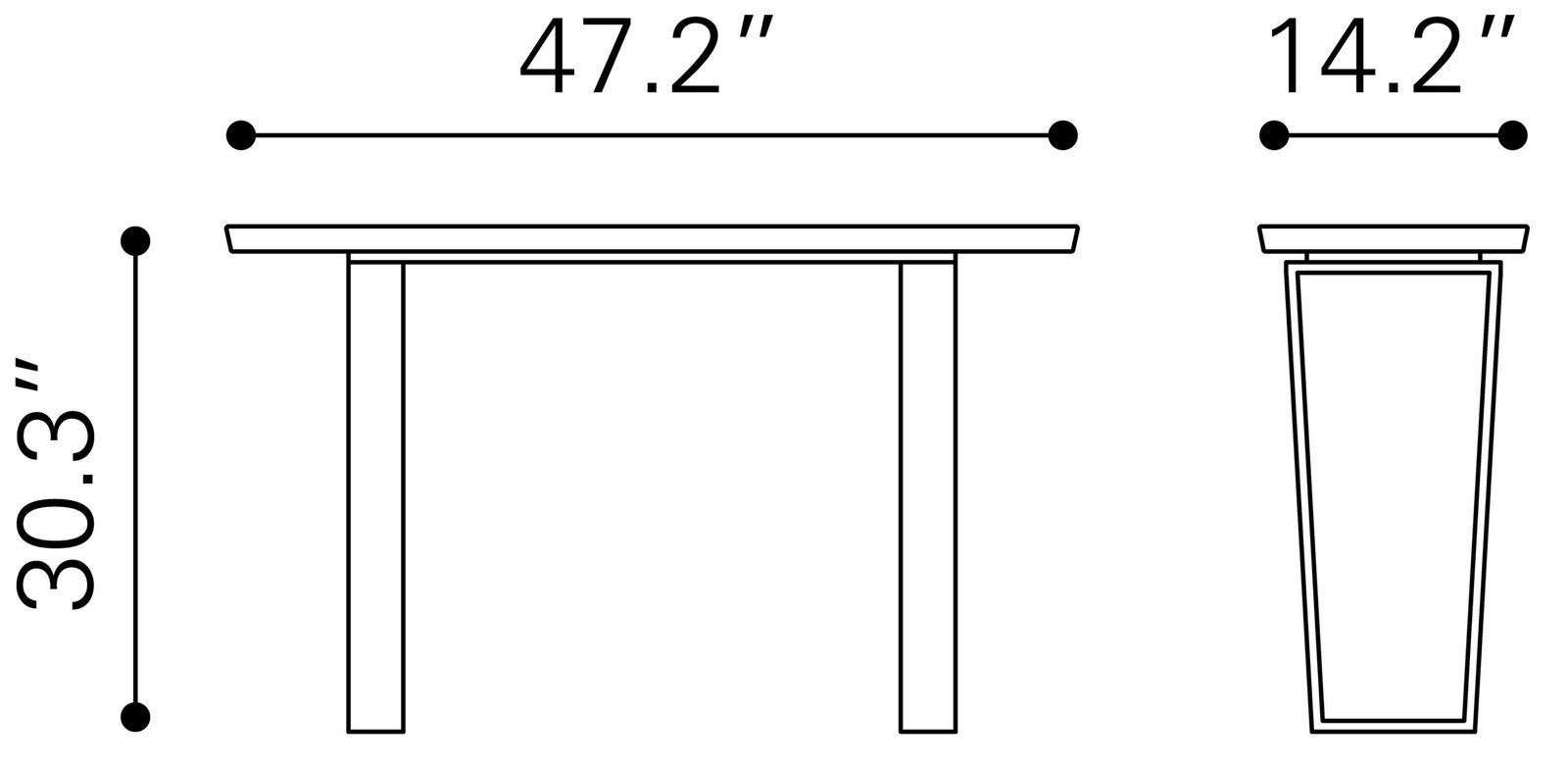 Atlas Console Table White & Silver - Image 8