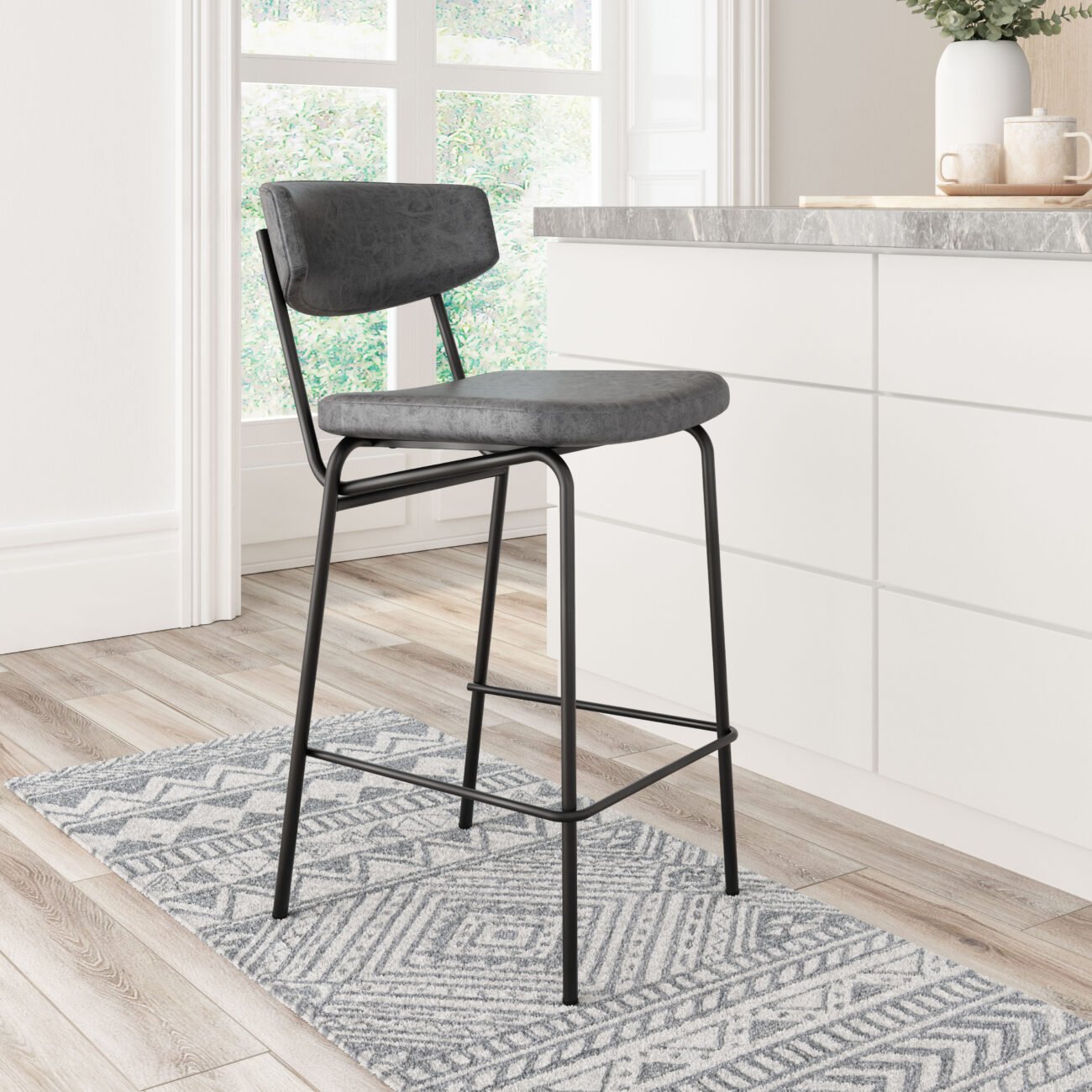 Charon Counter Stool (Set of 2) Vintage Black - Image 2