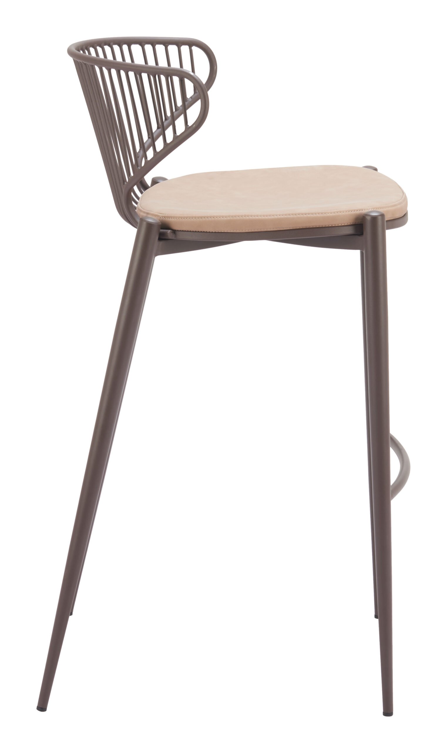 Silues Barstool (Set of 2) Taupe & Brown - Image 2
