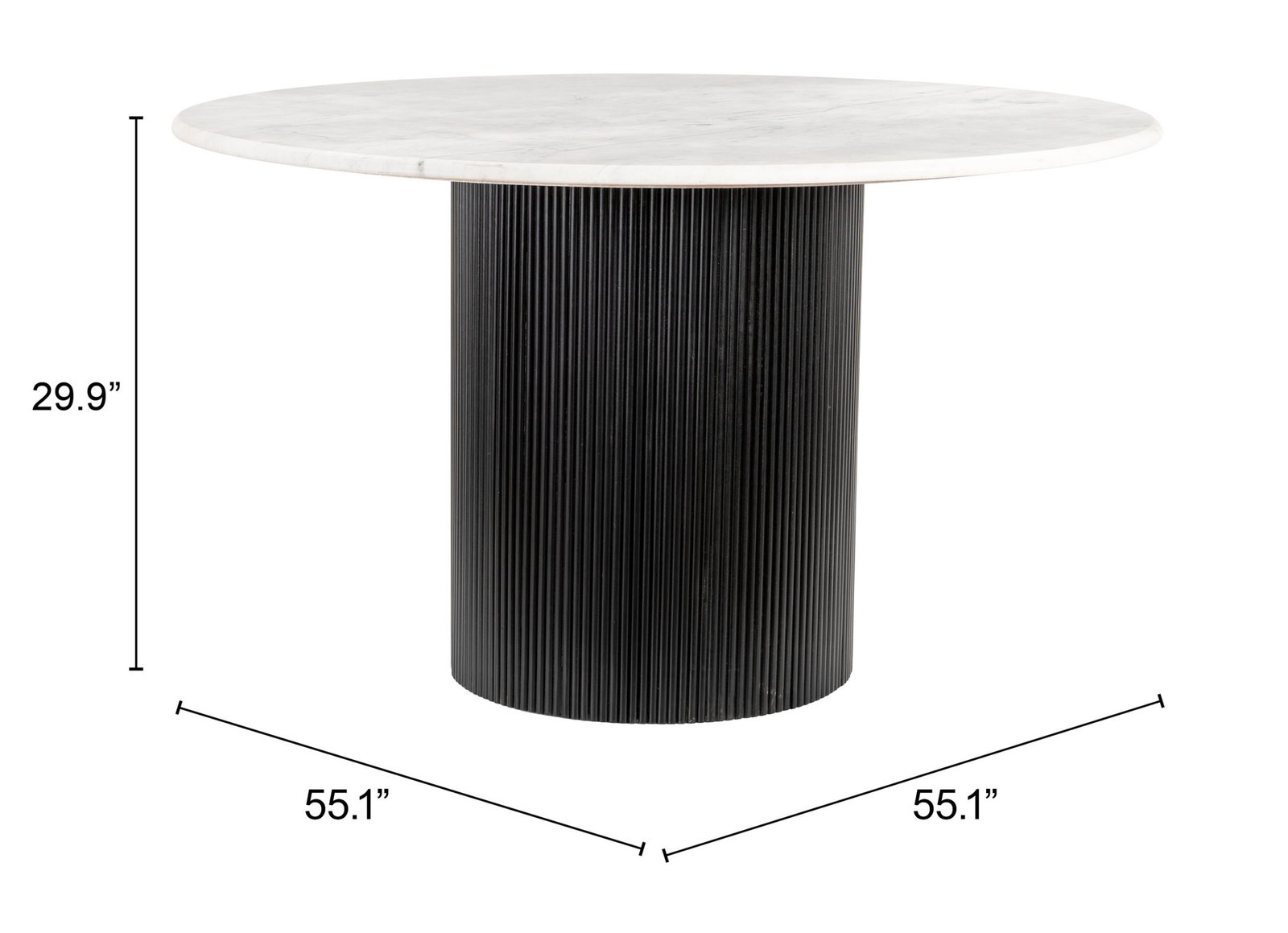 Izola Dining Table White & Black - Image 13