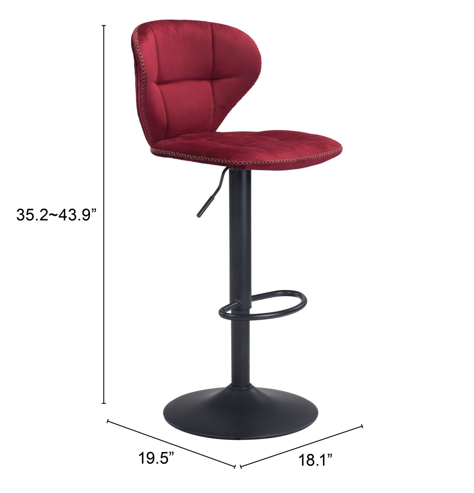 Salem Barstool Red - Image 11