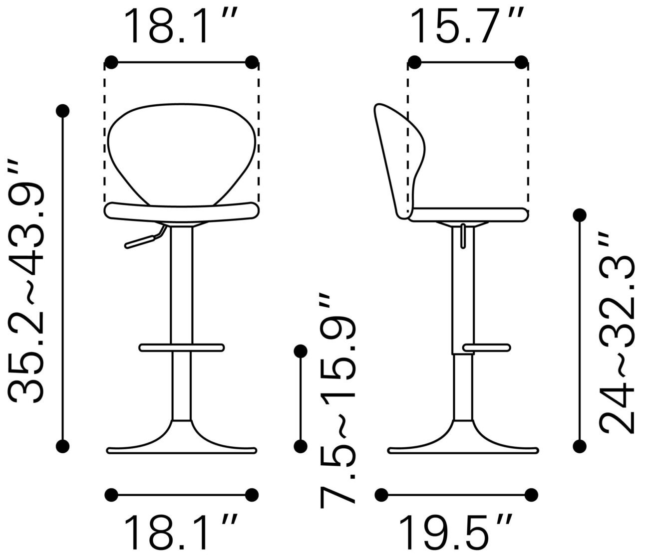 Salem Barstool Red - Image 10
