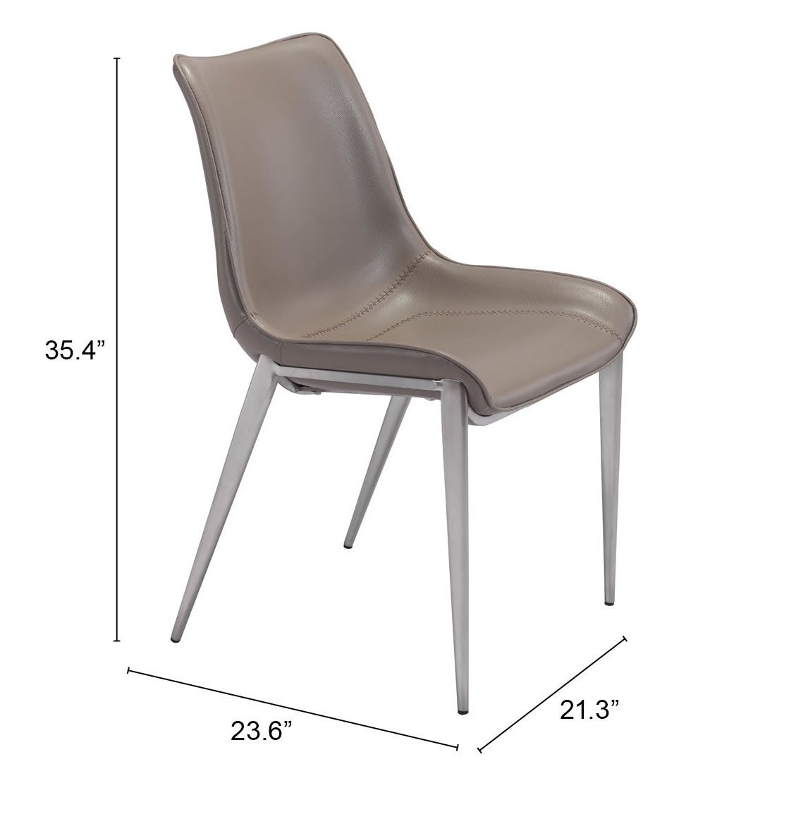 Magnus Dining Chair (Set of 2) Brown & Silver - Image 10